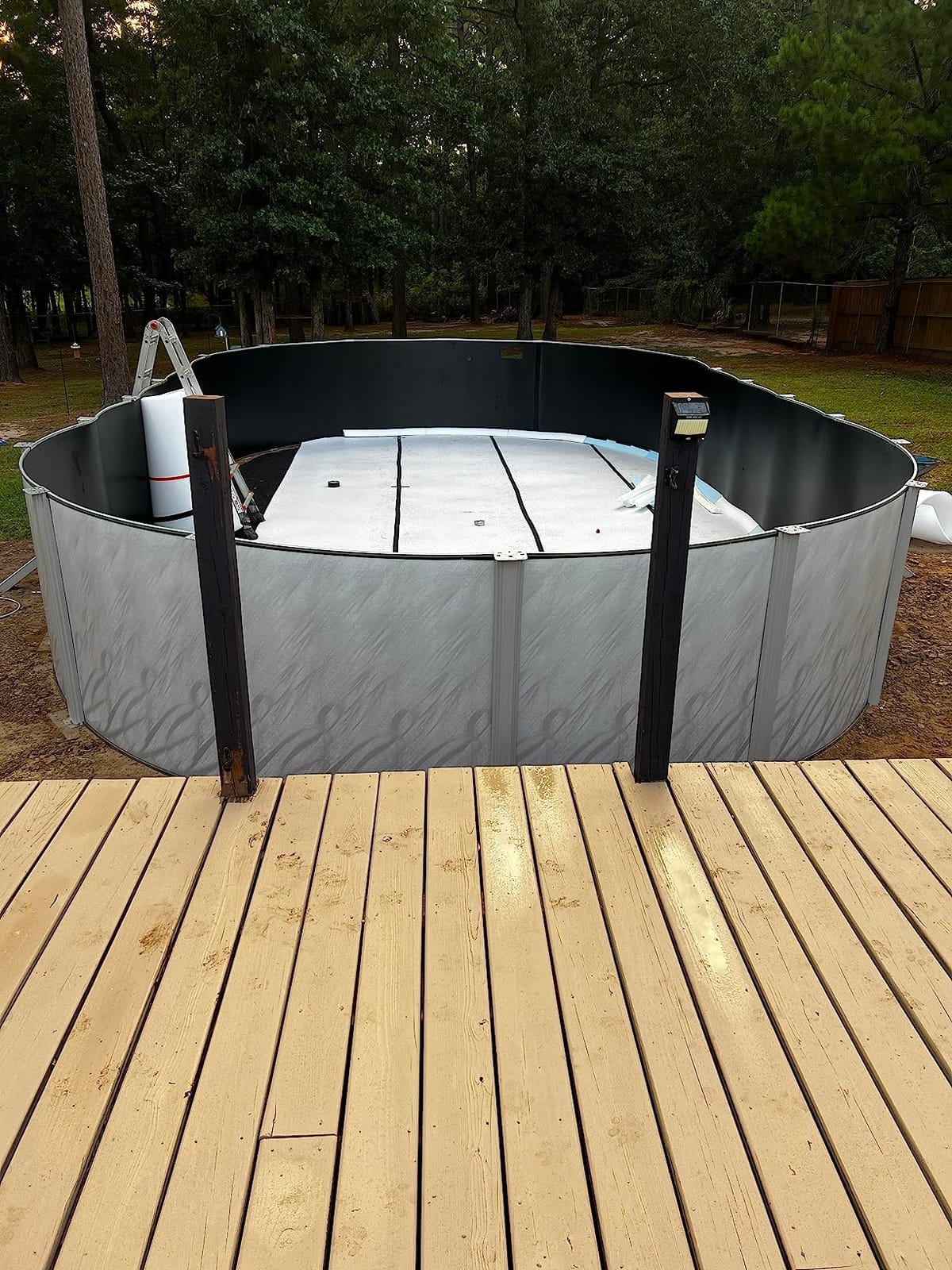 Meadows 15 ft x 24 ft Oval Above Ground Swimming Pool Kit | 52 Inch Steel Walls | Bundle Includes: 25 Gauge Liner, A-Frame Ladder, Sand Filter System with Pump & Skimmer customer photo 2