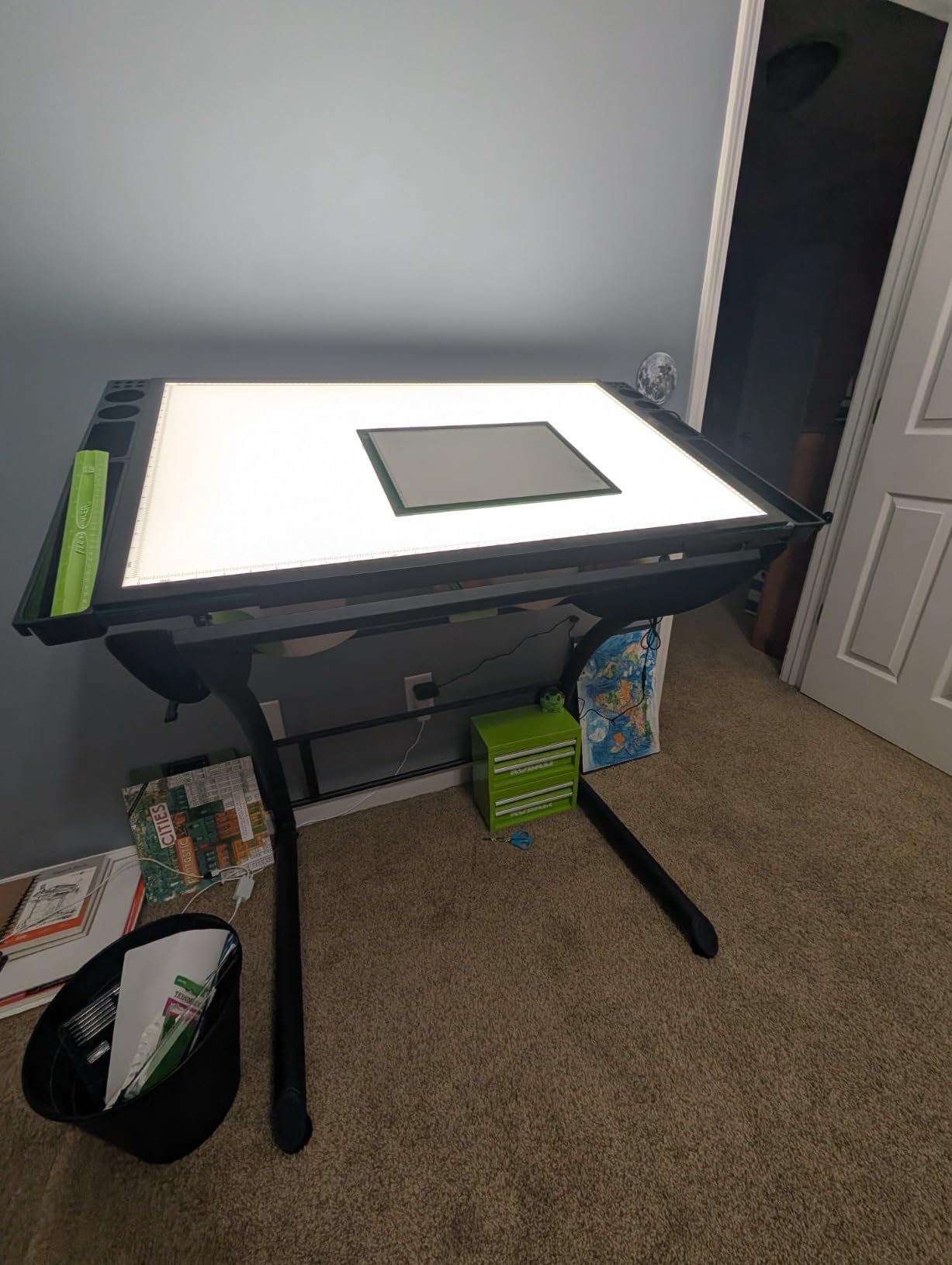 SD Studio Designs Triflex Drawing Table, Sit to Stand Up Adjustable Office Home Computer Desk, 35.25