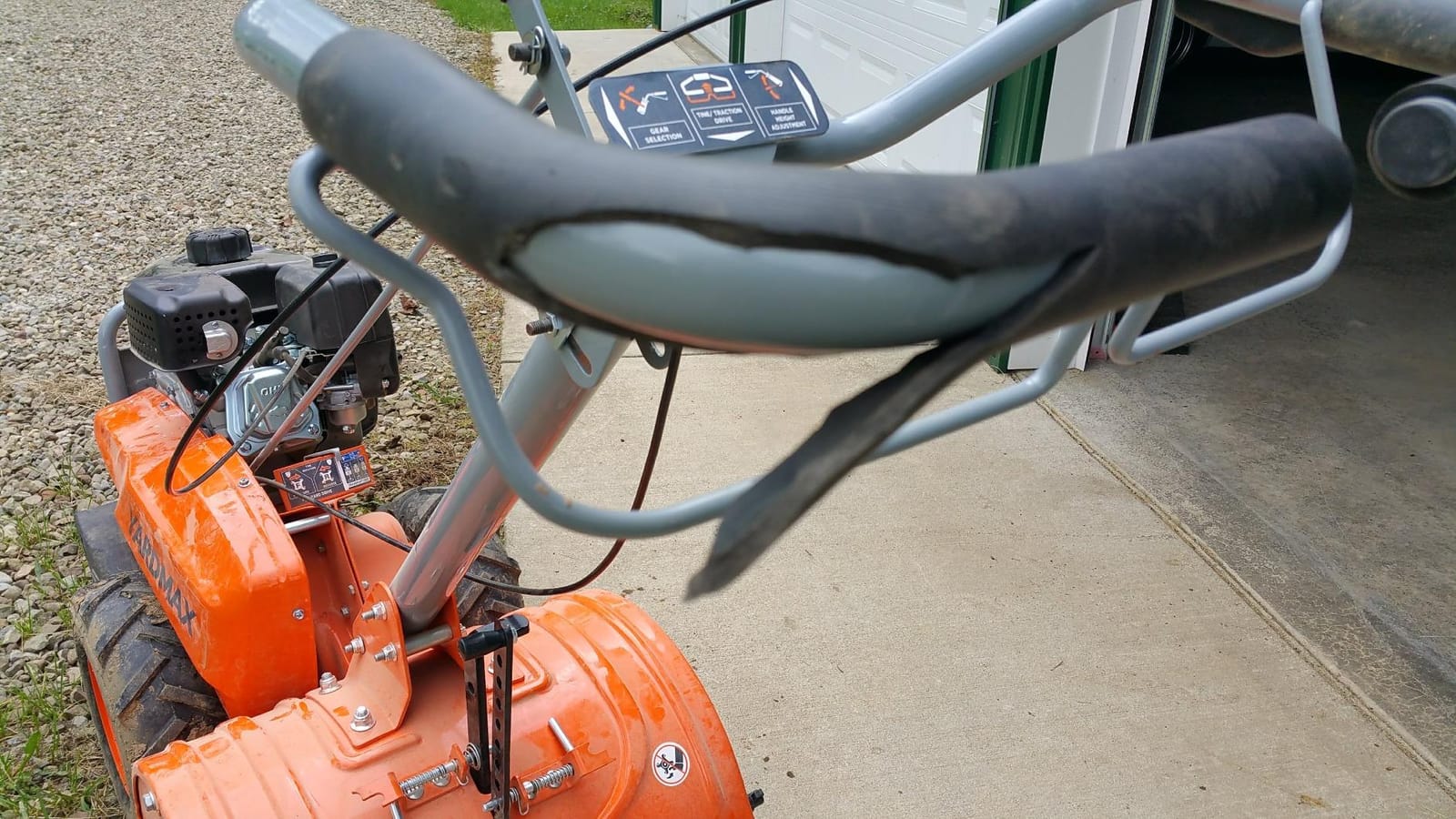 YARDMAX 18 in. 212 cc Gas OHV Engine Rear Tine Tiller with Dual Rotating Tilling customer photo 2