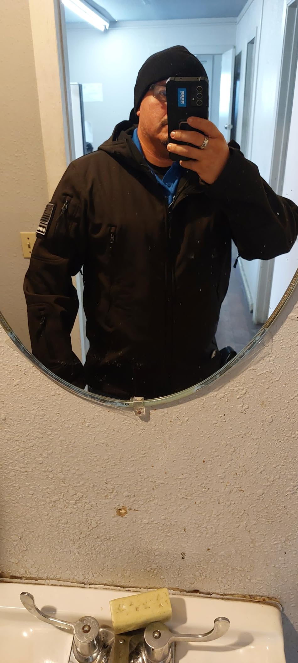 FREE SOLDIER Men's Hooded Waterproof Softshell Jacket - Fleece Lined customer photo 1
