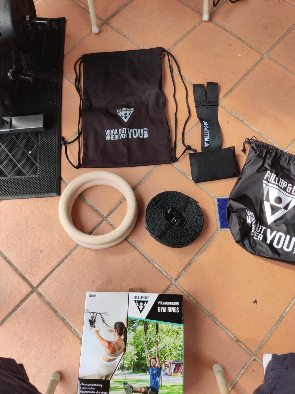 PULLUP & DIP Premium Gymnastic Rings, Wooden Gym Rings for Calisthenics - Wide Straps with Length Markings + Door Anchor + Carry Bag + Exercise Guide, Calisthenics Rings customer photo 1