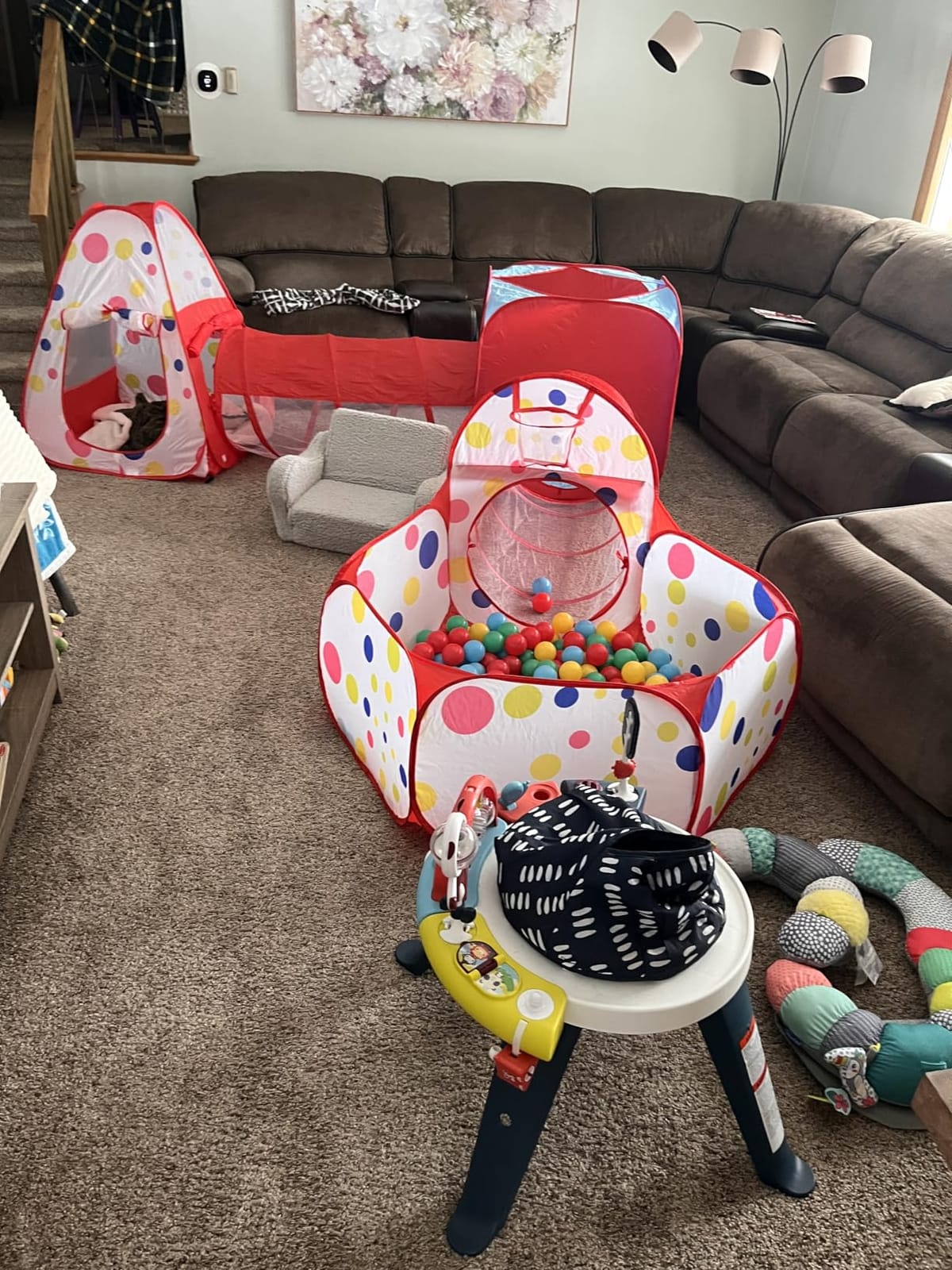 Playz 5pc Pop Up Play Tent and Crawl Through Tunnels for Kids w/Carry Bag | Ball Pit for Toddlers with Play Tunnels, Baby Tents Indoor playground for age 3+ Boys and Girls [Pit balls not included] customer photo 1