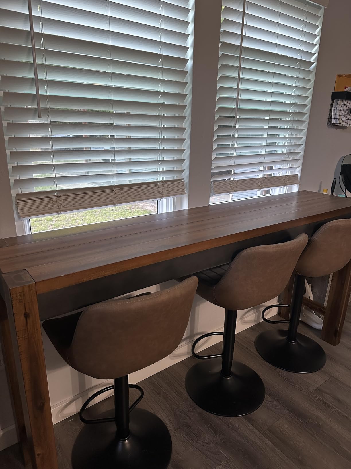 Signature Design by Ashley Counter Height Dining Table, 72-in Behind Couch, Seats 3, Veneers, Wood and engineered wood, Behind couch table, Slim 16-in depth, Torjin Series customer photo 1
