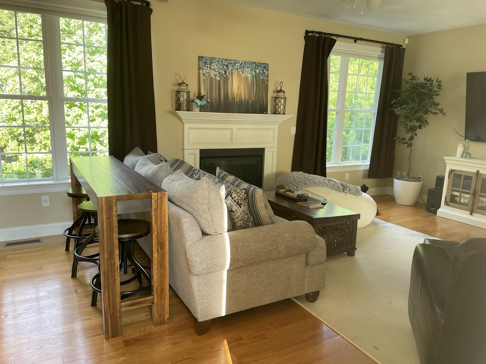Signature Design by Ashley Counter Height Dining Table, 72-in Behind Couch, Seats 3, Veneers, Wood and engineered wood, Behind couch table, Slim 16-in depth, Torjin Series customer photo 2