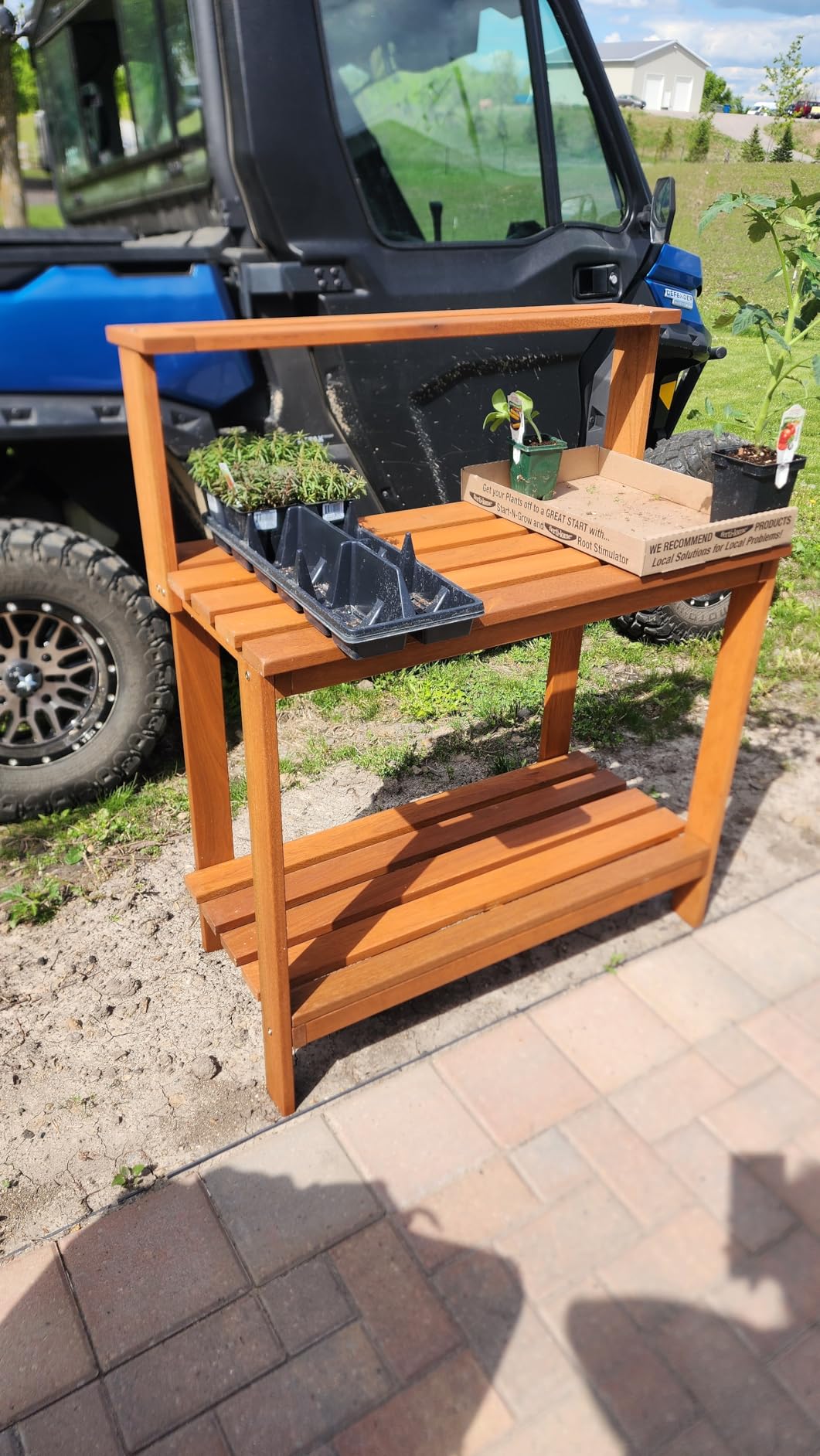 Furinno FG17478 Tioman Outdoor Patio Furniture Hardwood Potting Bench, Natural customer photo 1