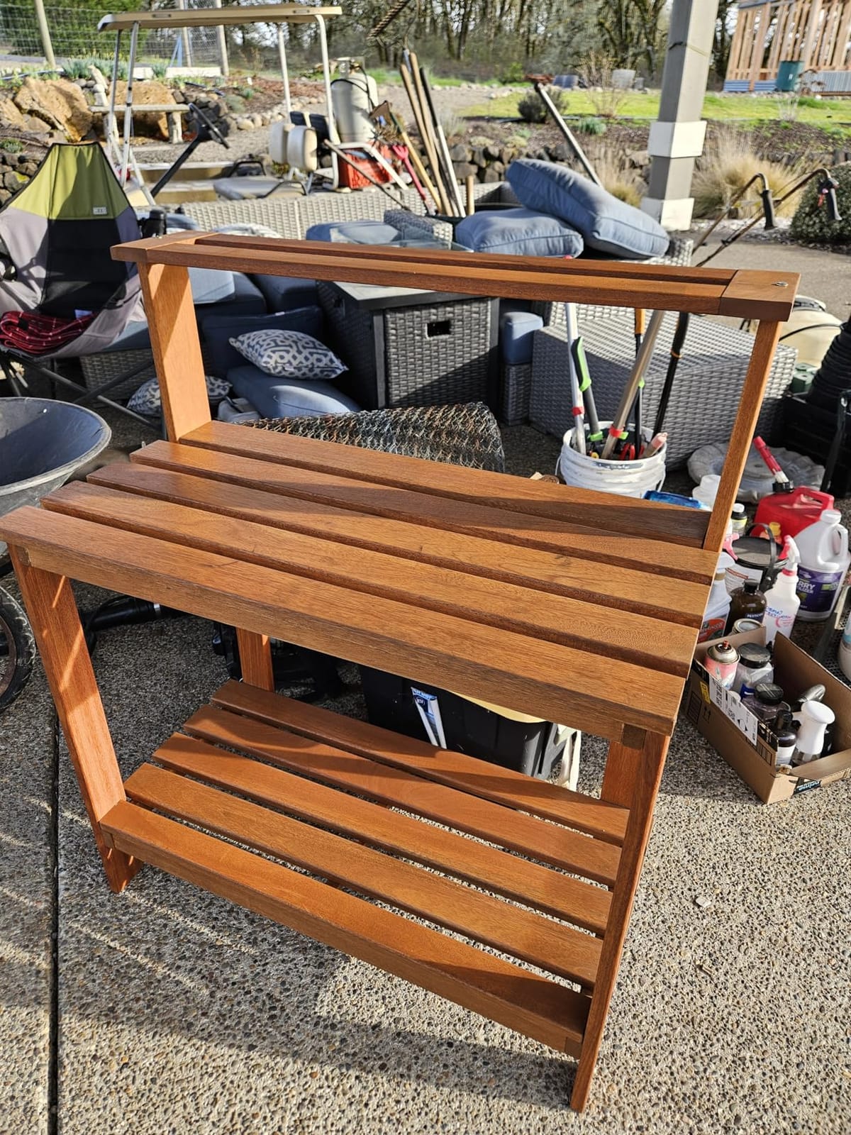 Furinno FG17478 Tioman Outdoor Patio Furniture Hardwood Potting Bench, Natural customer photo 2