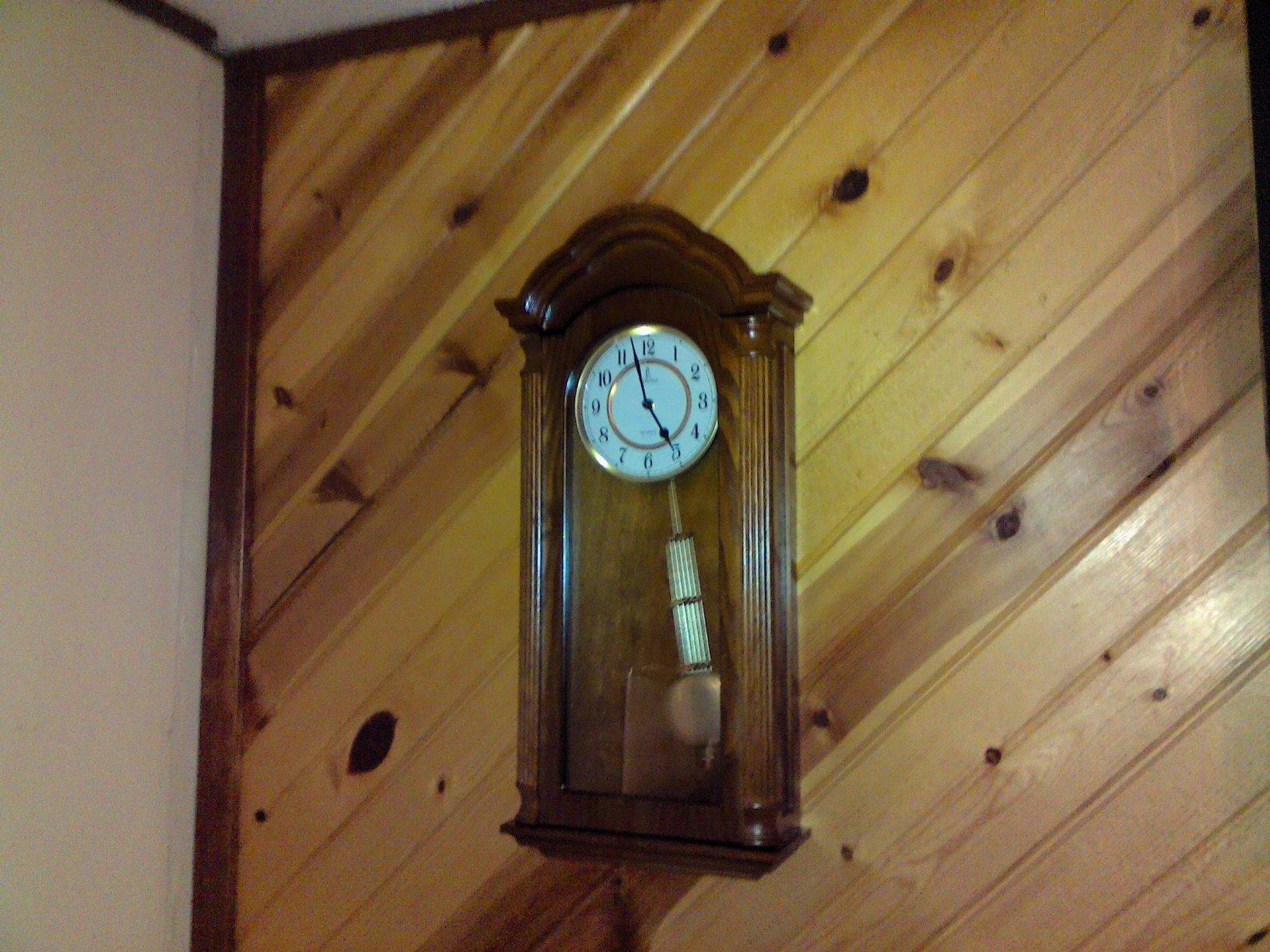 Grandfather Wall Clock with Pendulum, Large Hanging Wooden Clock, Quiet | Solid Wood Clock 26 x 12 Inch, Non-Chiming Battery Operated, Home Decor for Living Room, Entryway, Hallway customer photo 1