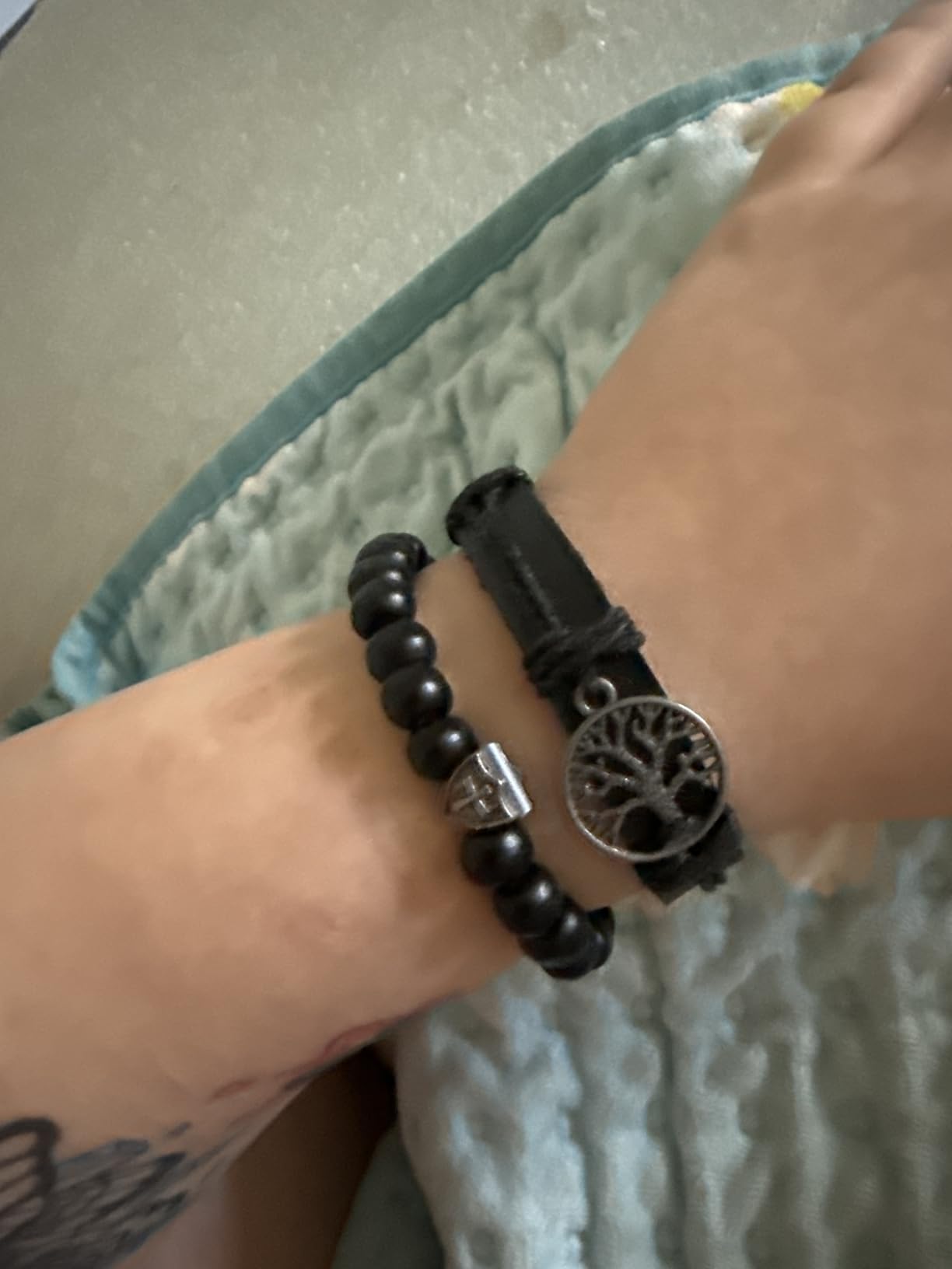 HZMAN Genuine Leather Tree of life Bracelets for Men Women customer photo 1