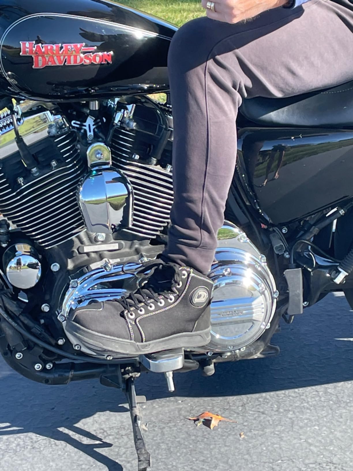 IRON JIA'S Motorcycle Shoes for Men & Women, CE Certified Riding Boots Grey | Breathable, Anti-Slip Sole, Ankle Protection, Shift Pad, Side Zipper, EN 13634:2017 Rated 1-2-2-1 customer photo 1