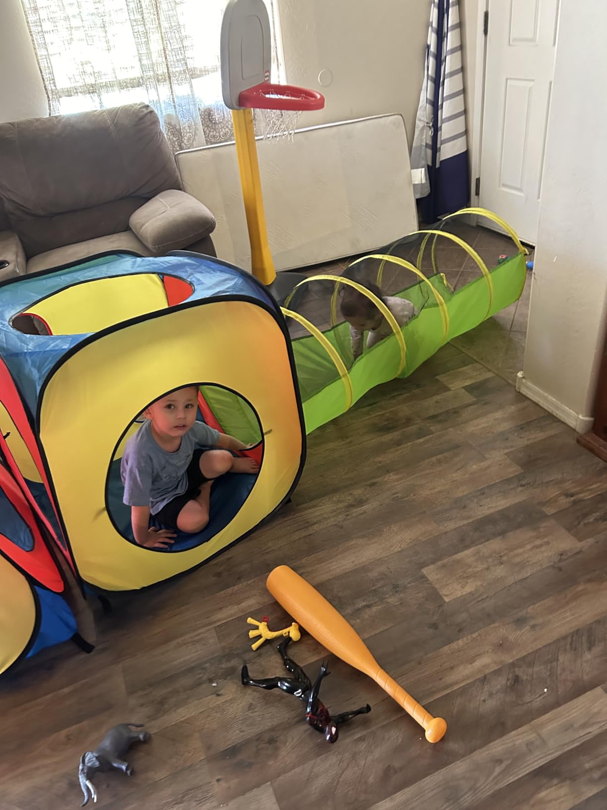 UTEX 3 in 1 Pop Up Play Tent with Tunnel, Indoor/Outdoor Playhouse | Baby Ball Pit, Tunnel Toys for Toddlers 1-3, Soft Neutral Style, Tear-resistant Fabric, 1 Year Old Boy Gifts customer photo 1