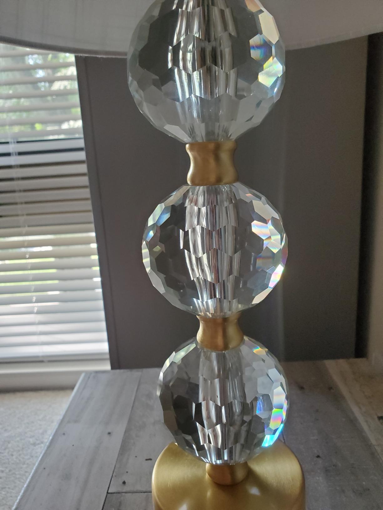 JONATHAN Y Ashley Crystal Faceted Orb Table Lamp 25.25