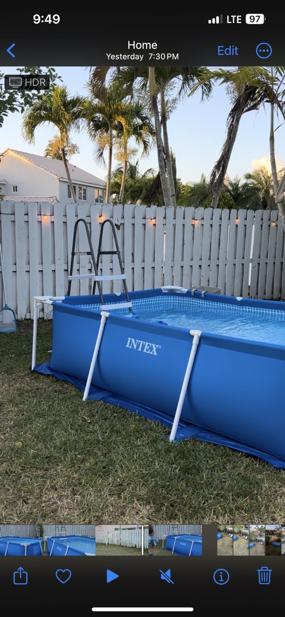 Intex Steel Frame Above Ground Swimming Pool Ladder for 42