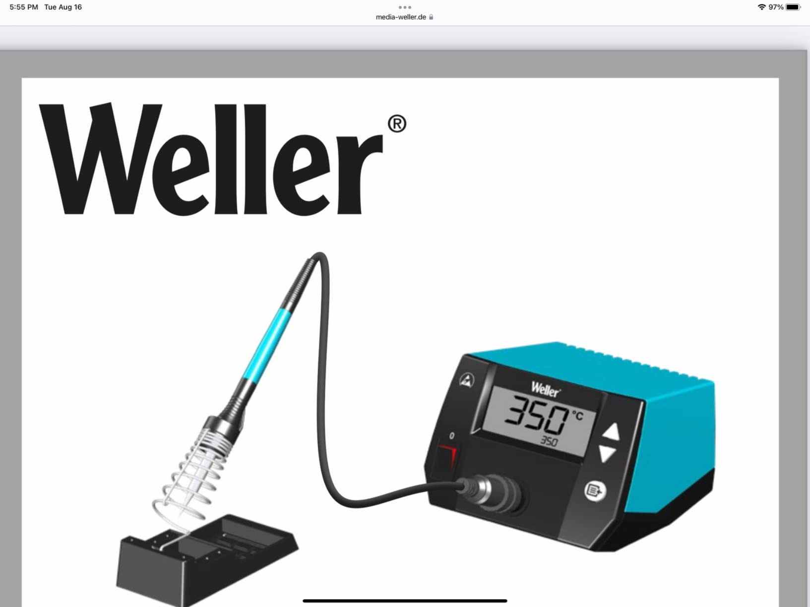Weller 70 Watt Digital Soldering Station | WE1010NA | Ergonomic handle, ESD safe station, iron and heat-resistant silicon cable, Password-protected to preserve settings customer photo 2