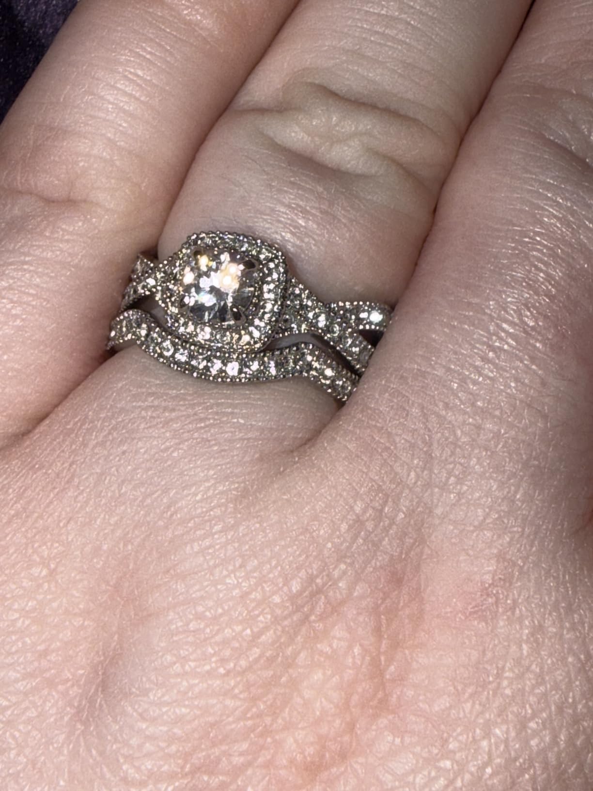 Stainless Steel Rings for Women Infinity Wedding Set Round CZ Cubic Zirconia Halo Engagement Bridal Jewelry Set customer photo 1