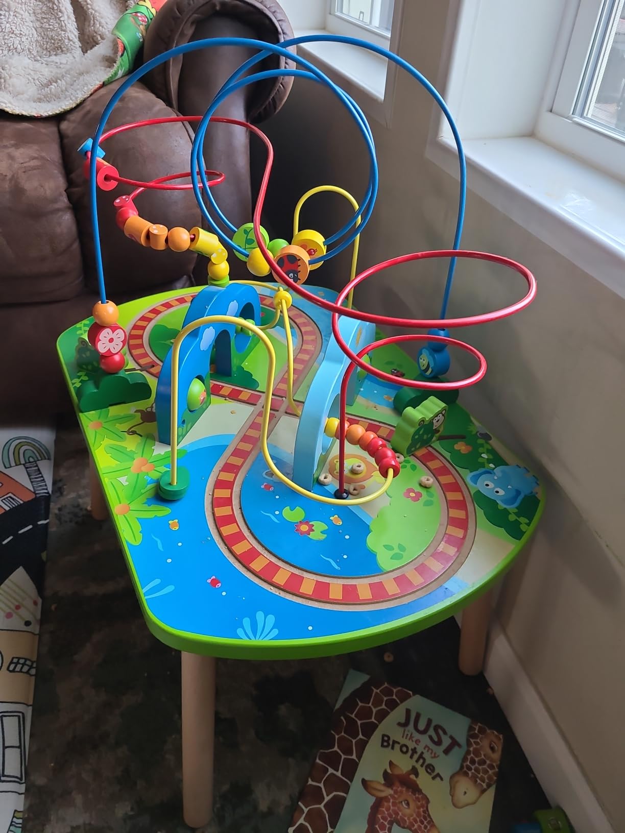 Hape Jungle Adventure Railway Table | Kids Bead Maze Puzzle Table with Accessories, African Scene Graphics, Child Sized Table for Individual and Group Play customer photo 1