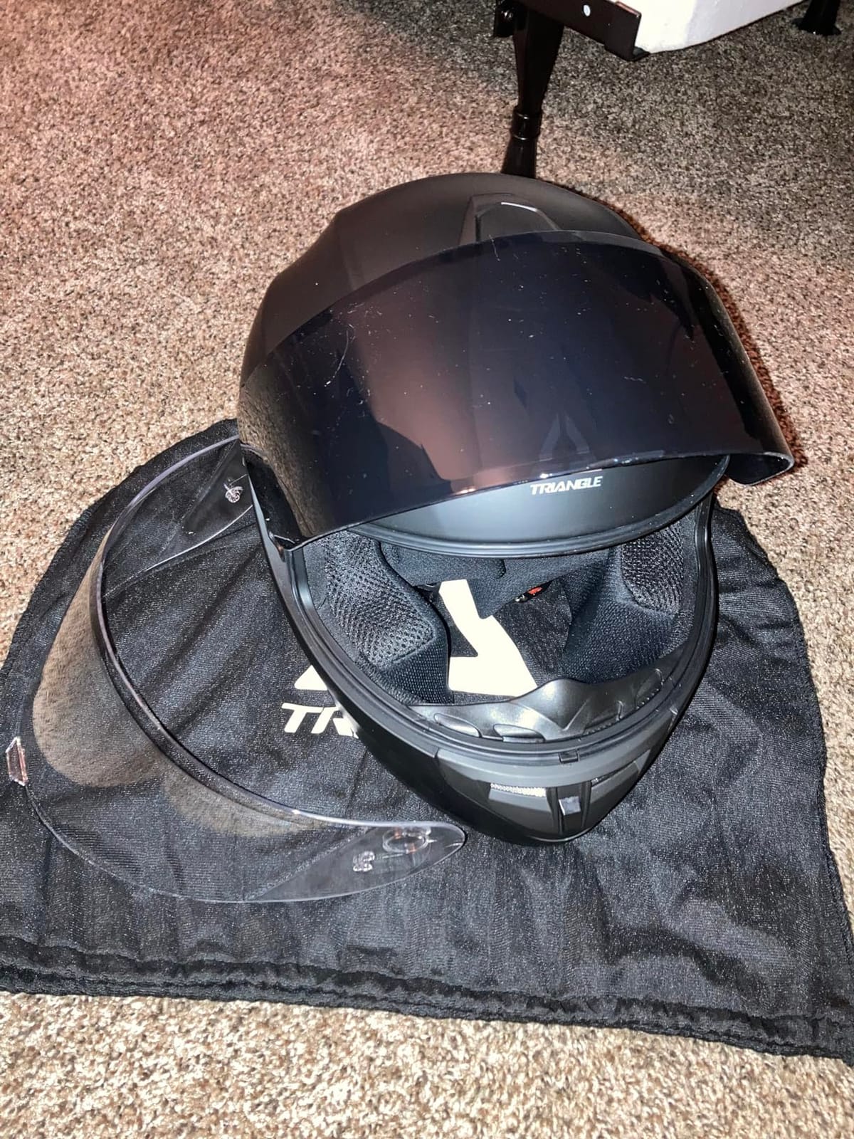 TRIANGLE Full Face Motorcycle Helmet DOT Approved, Street Bike Racing Helmet for Men Women with Tinted & Clear Visors & Carrying Bag customer photo 1