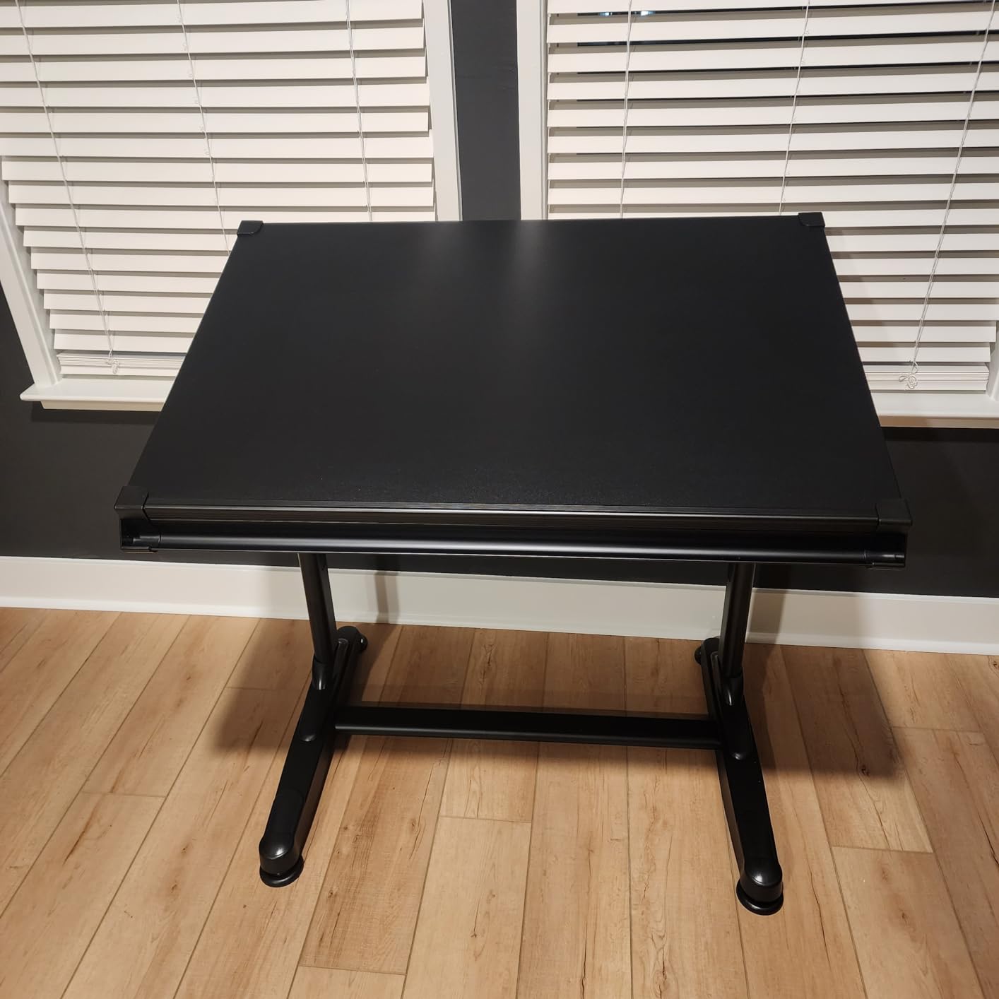Stand Up Desk Store Adjustable Height and Angle Drafting Table Drawing Desk with Large Surface (Silver Frame/Birch Top, 40 W X 26 D) customer photo 2