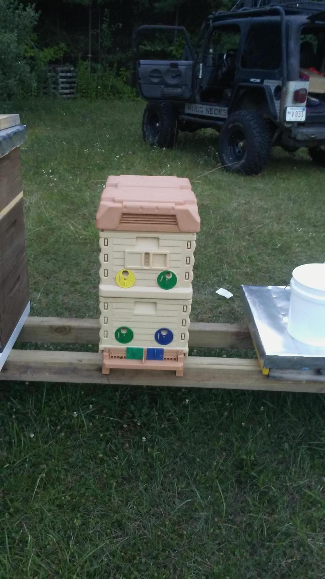 Apimaye Insulated 7 Frame NUC Assembled Deep Super Langstroth Sized Super for Bee Hives and Assembled Plastic PRO Frames with Premier Double Wax Coated Foundations (Tan) customer photo 1