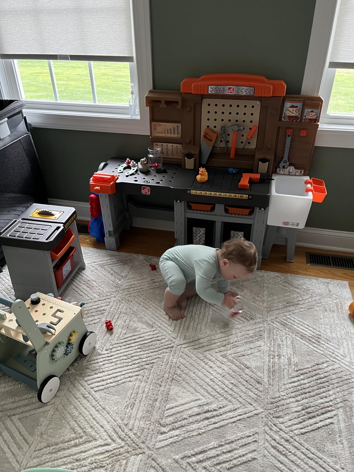 Step2 Pro Play Kids Workshop with Utility Bench, Indoor/Outdoor Tool Bench for Children, Interactive Play with Sounds, Includes 76 Piece Toy Accessories customer photo 2