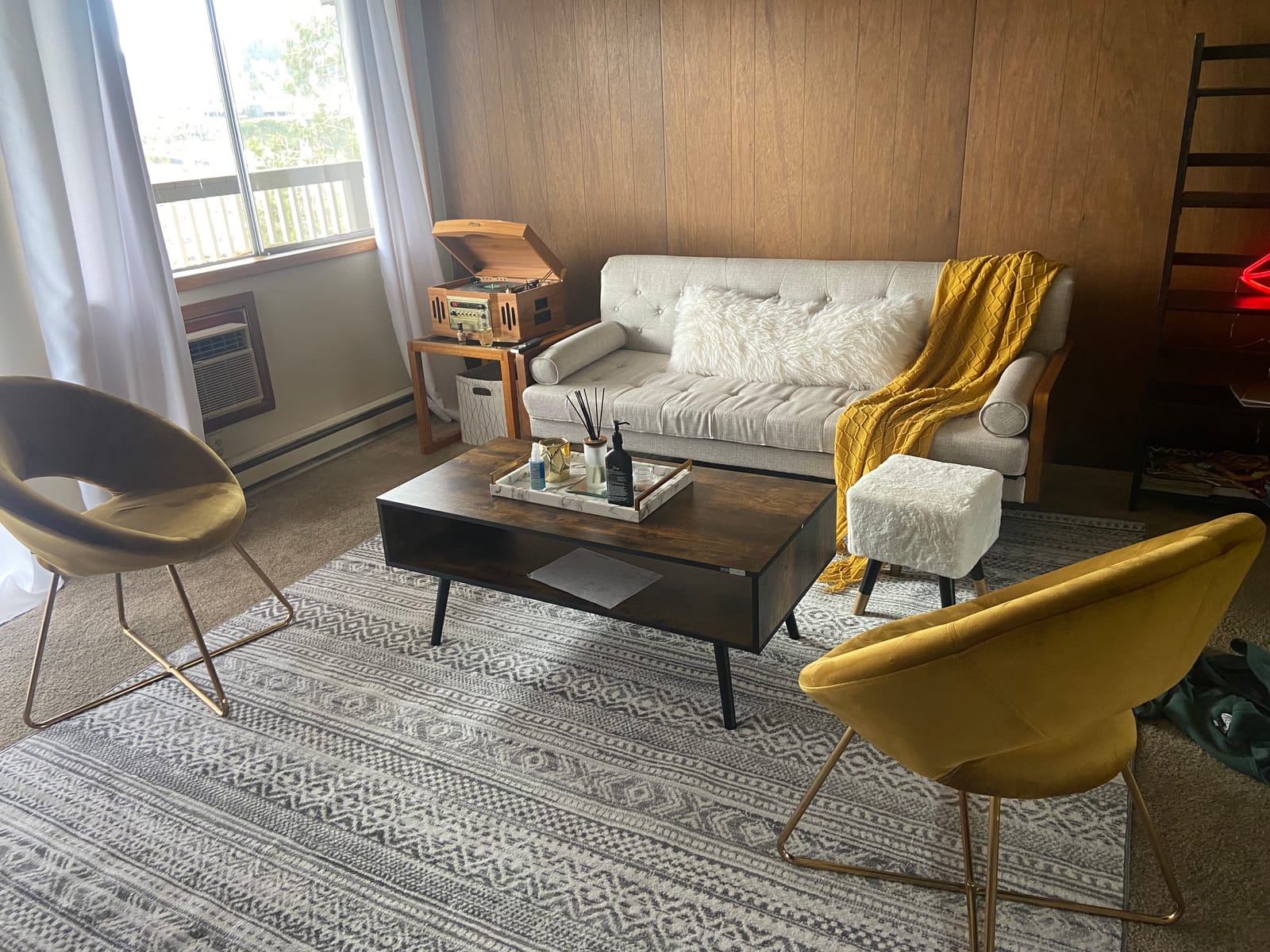 Christopher Knight Home Aidan Mid Century Modern Tufted Fabric Sofa, Beige customer photo 1