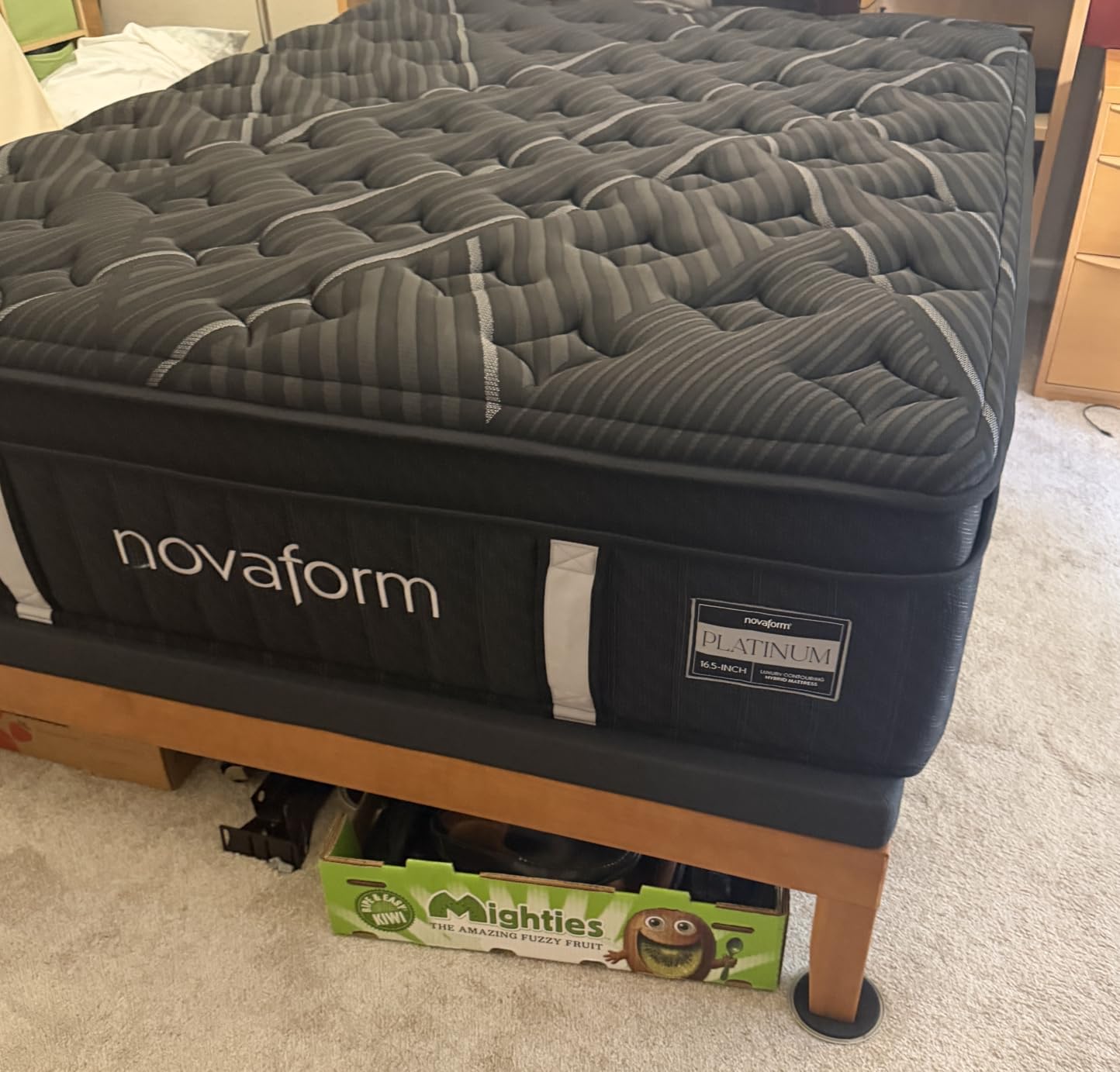 Mellow Naturalista Classic - 12 Inch Solid Wood Platform Bed with Wooden Slats, No Box Spring Needed, Easy Assembly, Queen, Pine customer photo 1