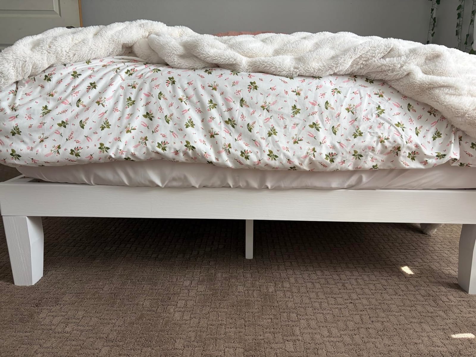 Mellow Naturalista Classic - 12 Inch Solid Wood Platform Bed with Wooden Slats, No Box Spring Needed, Easy Assembly, Queen, Pine customer photo 2