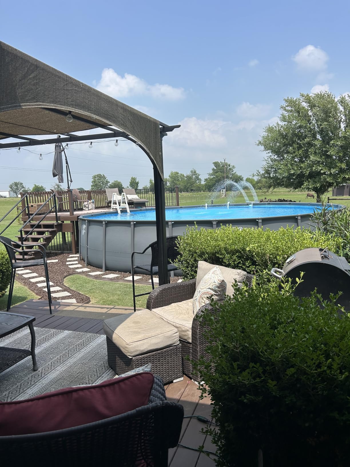 Intex 18ft X 52in Ultra XTR Round Swimming Pool Set with Sand Filter Pump | 26329EH - 2100 GPH Sand Filter Pump, Ladder, Pool Cover & Ground Cloth Included - Strong Galvanized Steel Frame customer photo 2