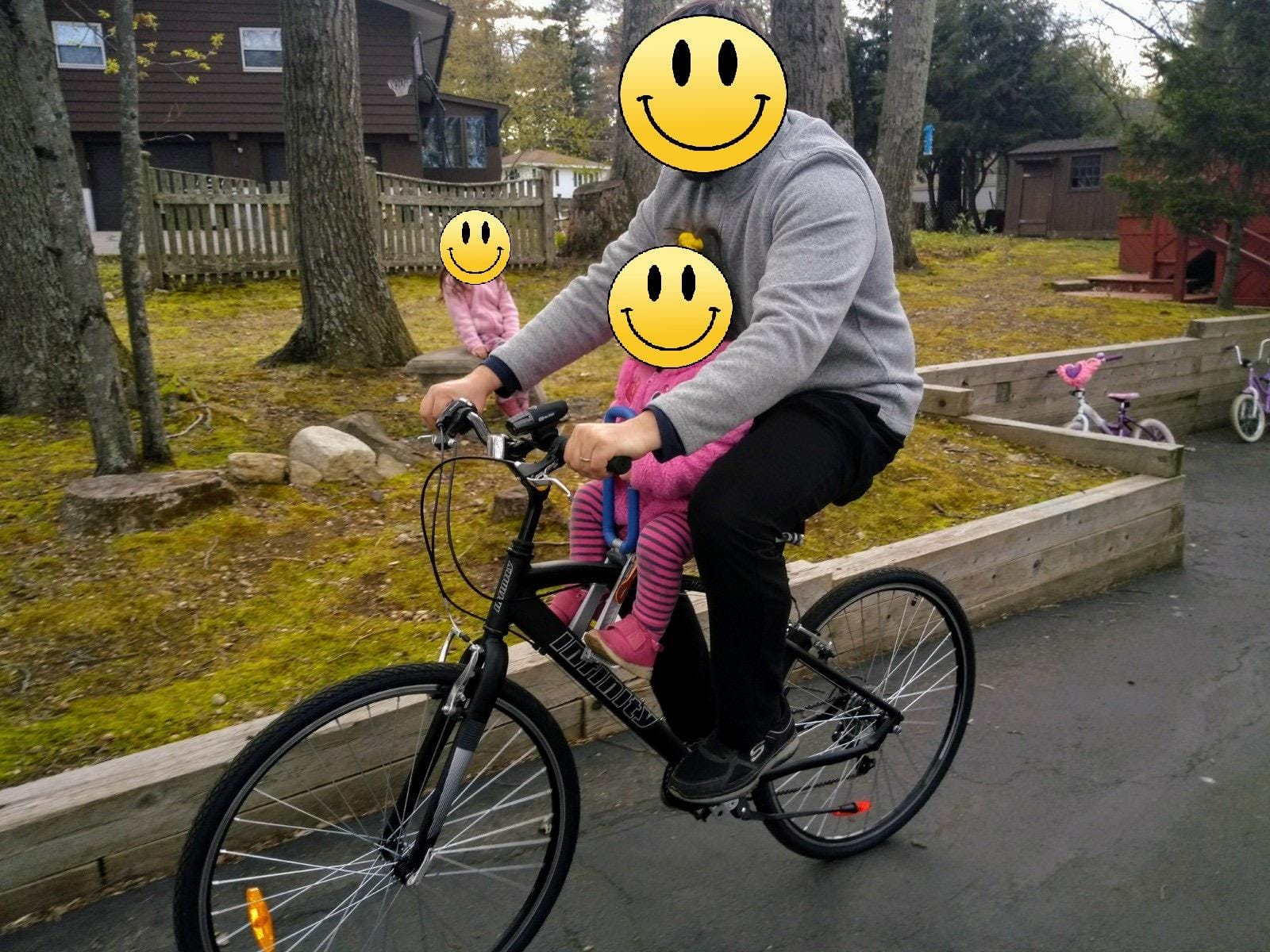 UrRider Child Bike Seat, Front Mount Kids Bike Seat, Fit Mountain Bikes, Cruiser Bikes, Folding Bikes, Ultra Light, Portable, Tool-Free, Quick-Release, Toddler Bike Seat for 2-6 Years (up to 60lbs) customer photo 2