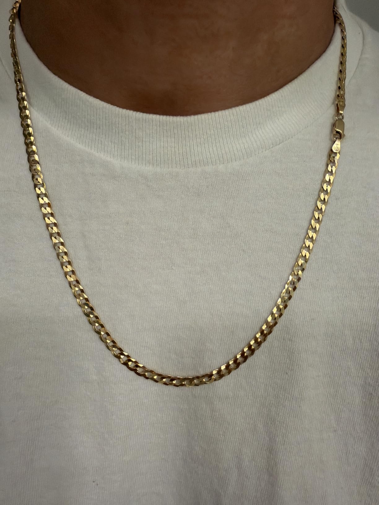 18K Gold Plated 925 Sterling Silver Cuban Link Chain Men Women customer photo 1
