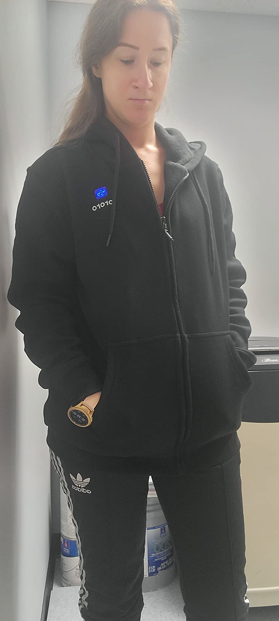 ORORO Unisex Heated Hoodie with Battery, 4-Zone Heating Fleece Hoodie customer photo 1