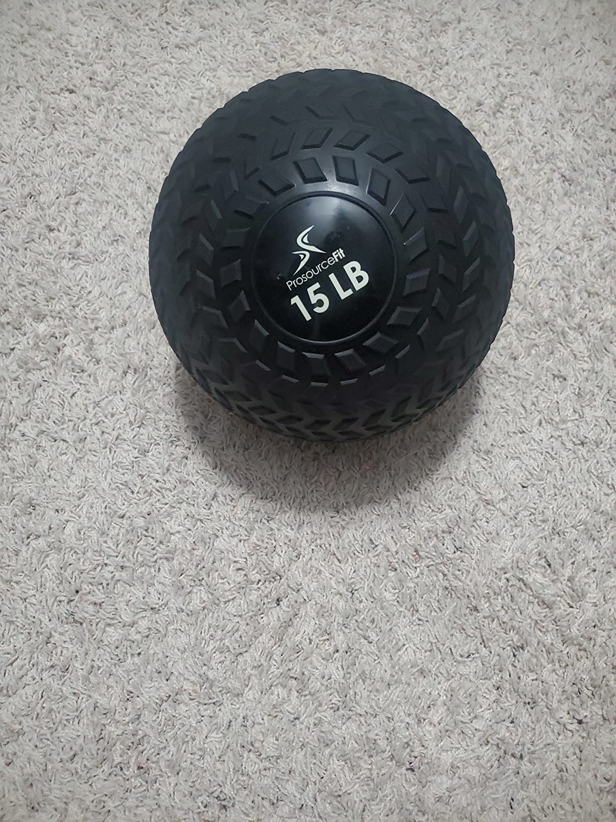 ProsourceFit Slam Medicine Ball, Tread Textured Grip Dead Weight Balls for Strength and Conditioning Exercises, Cardio and Core Workouts, 15lb, Black customer photo 2