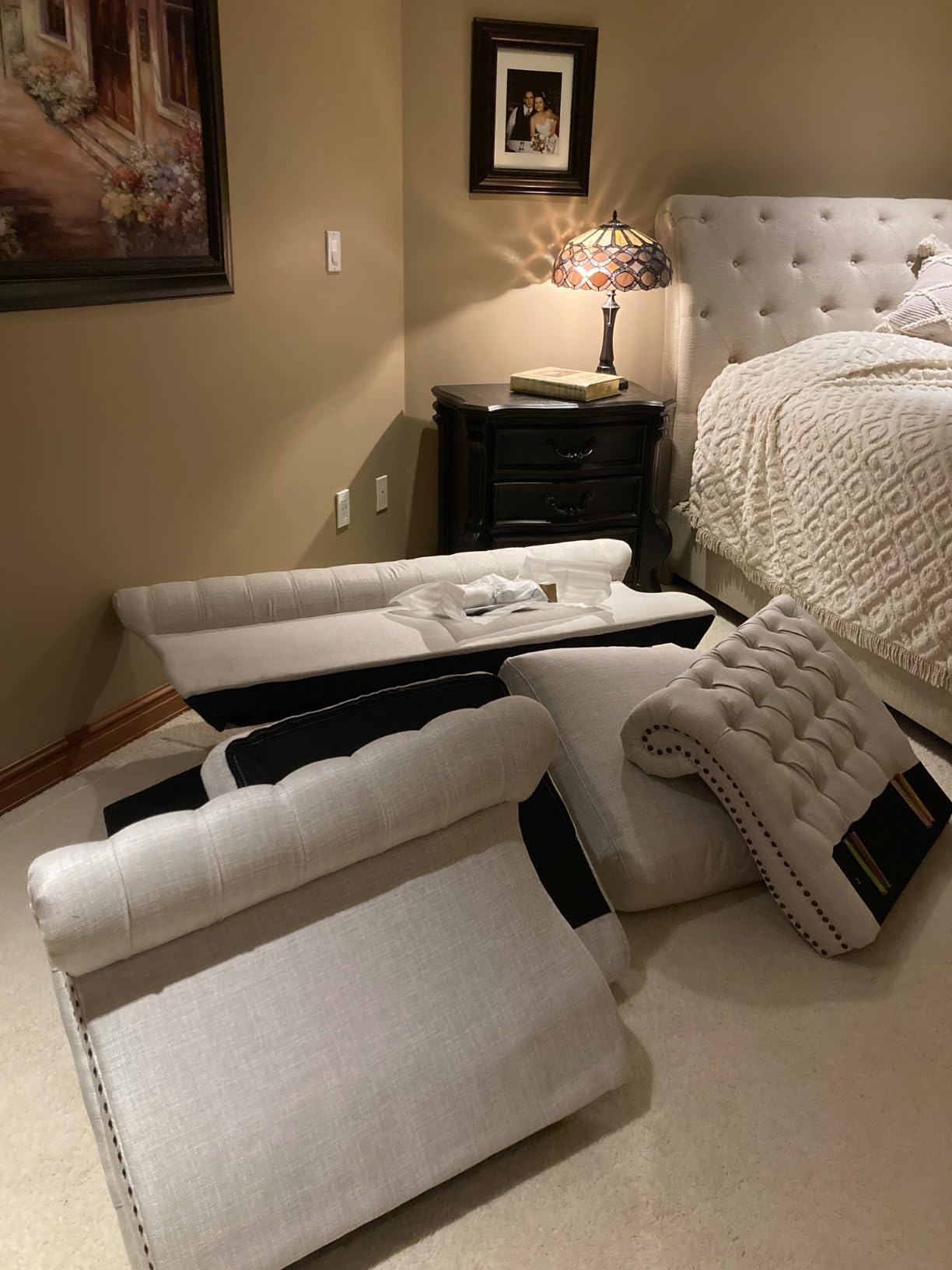 Christopher Knight Home Karen Traditional Chesterfield Loveseat Sofa, BlackBerry and Dark Brown, 61.75 x 33.75 x 27.75 customer photo 2