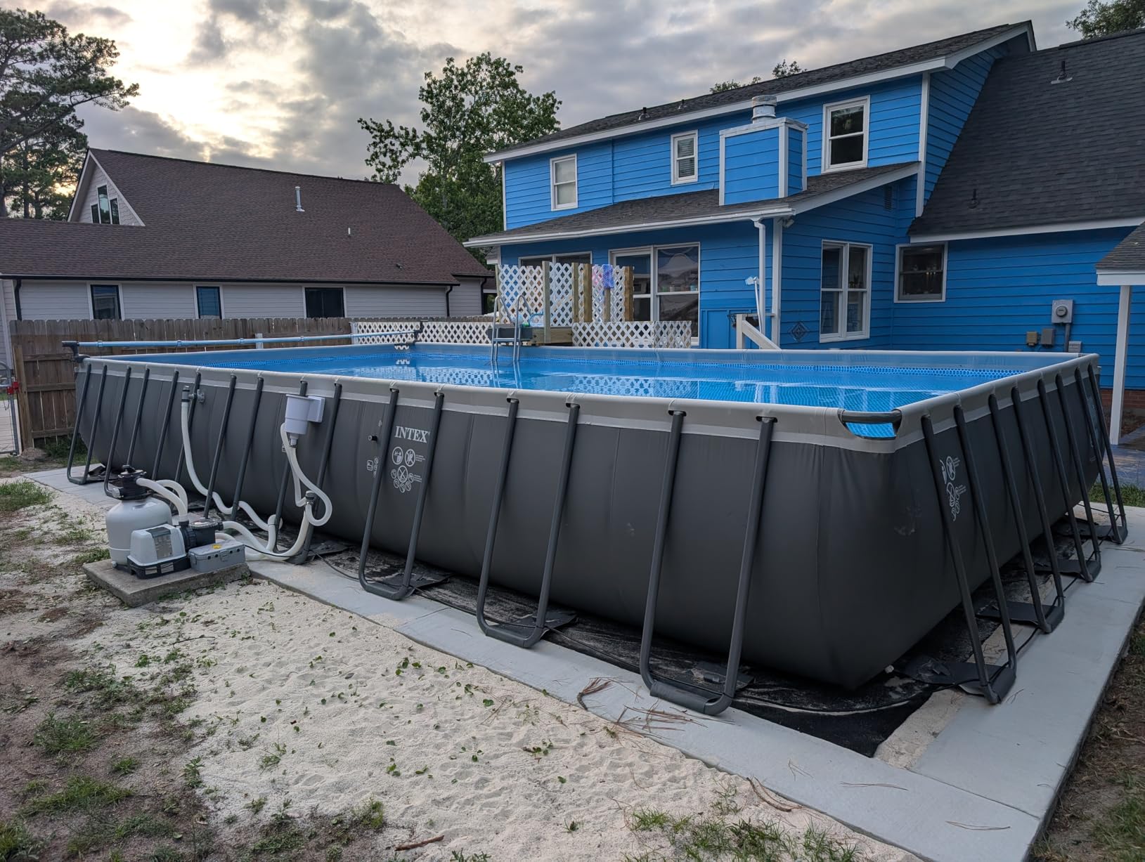 INTEX Ultra XTR 24ft x 12ft x 52in Above Ground Swimming Pool Set w/Pump | 26367EH - 2100 GPH Sand Filter Pump, Saltwater System, Maintenance Kit & Volleyball Game Included - Strong Galvanized Steel customer photo 2