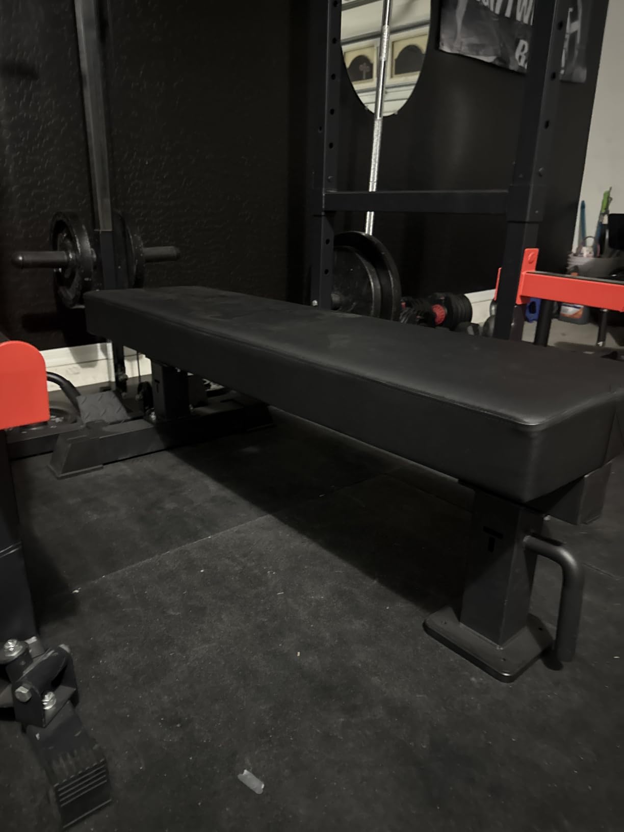 Titan Fitness TITAN Series Single Post Flat Bench, Rated 1,200 LB, 4