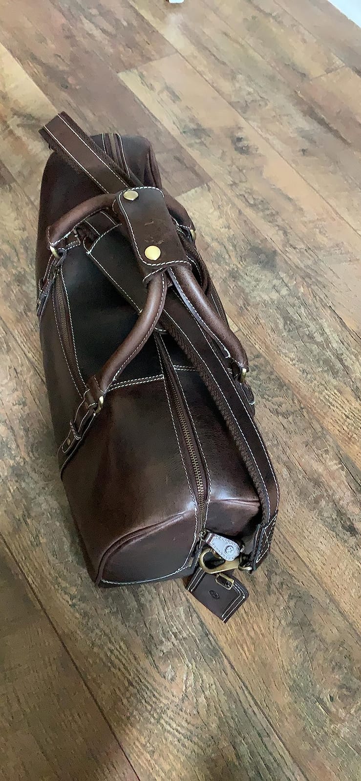 Leather Travel Duffel Bag | Gym Sports Bag Airplane Luggage Carry-On Bag | Gift for Father's Day By Aaron Leather Goods customer photo 1