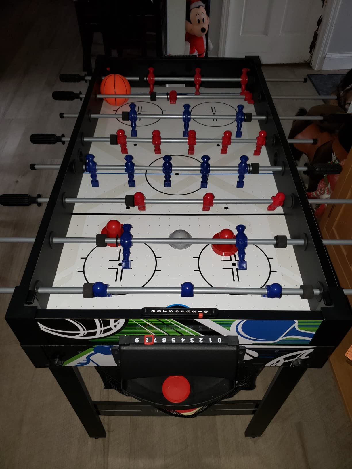 MD Sports 12-in-1 Multi-Game Combo Table with Air Hockey & Foosball, 48-in | Includes Basketball, Table Tennis, Knock Hockey, Air Soccer, Archery, Chess, Checkers & Backgammon, Folds for Storage customer photo 2