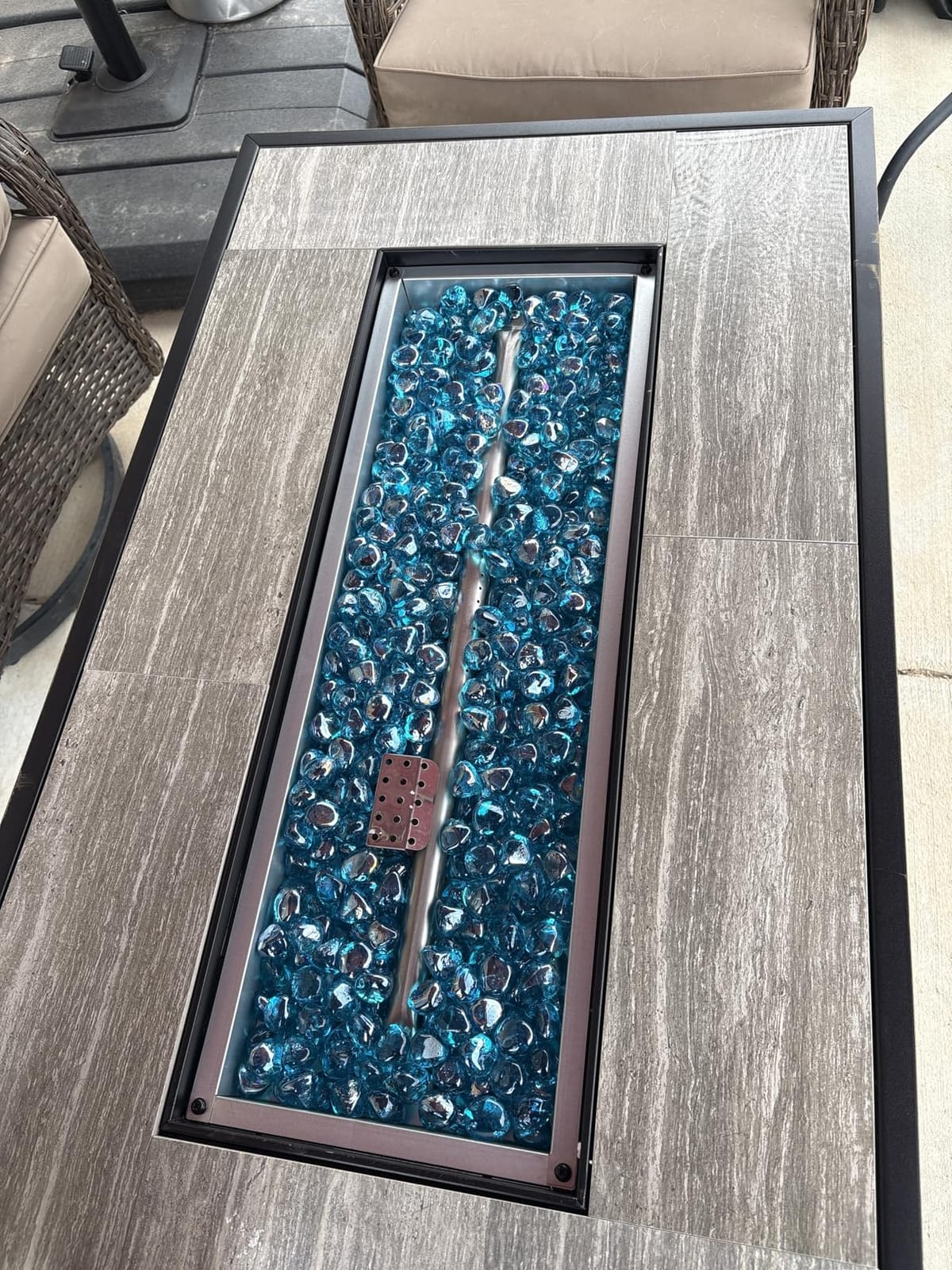 BALI OUTDOORS 42 inch Propane Fire Pit Patio Outdoor Fire Pit Table Large Black Firepits for Outside Rectangular customer photo 1