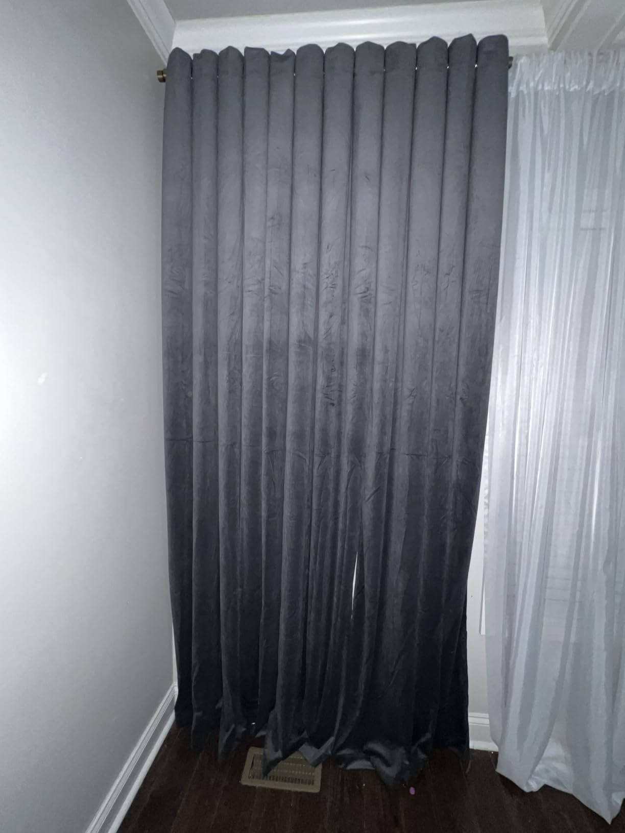 StangH Black Velvet Blackout Curtains Grommet Thermal, W52 x L96, 2 Panels | Thermal Insulated, 300GSM Soft Velvet, Curtain Panels Chill Resist, Noise Reducing, Living Room, Bedroom, Home Theater customer photo 2