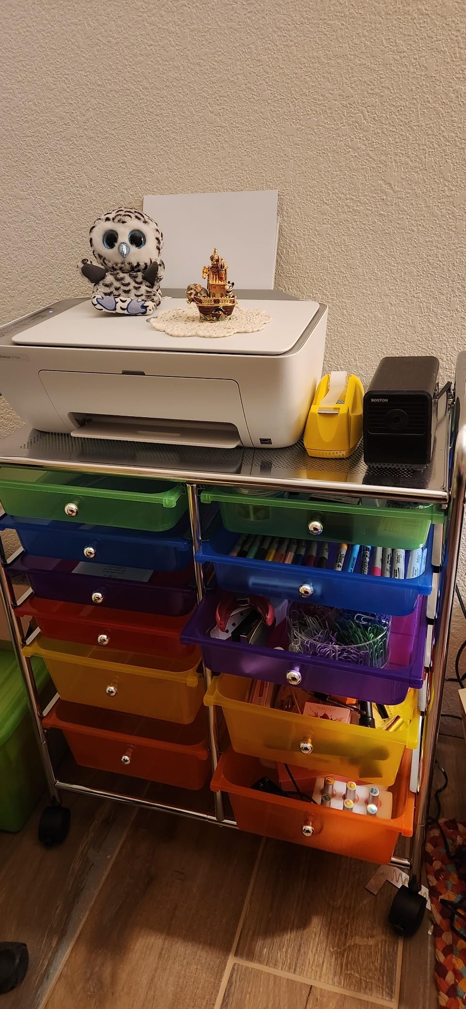 Simple Houseware 12 Drawers Rolling Utility Cart Organizer, Chrome, 2-Column, 32