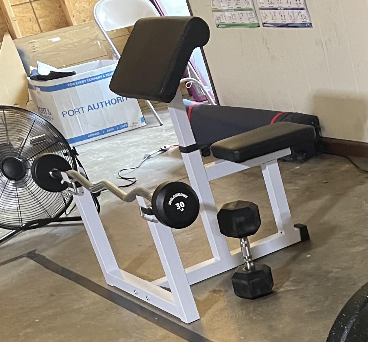 Adjustable Arm Preacher Curl Bench Bicep Strengh Bench Seated Strenghthen Training Isolated Barbell Dumbell Biceps Station for Home Gym customer photo 2