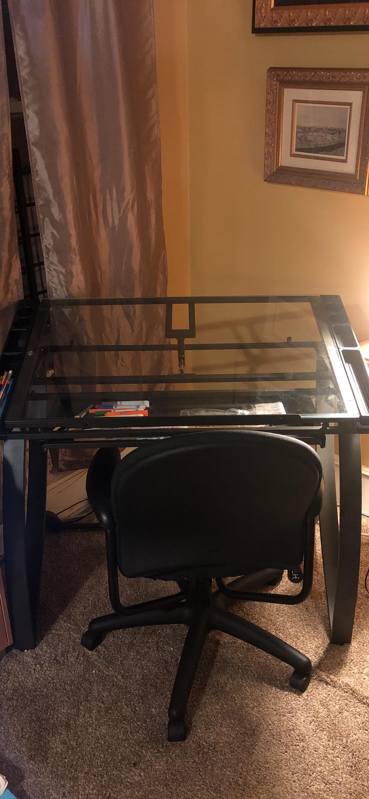 SD STUDIO DESIGNS Futura Luxe Drawing, Drafting, Craft Table with Drawer, 35