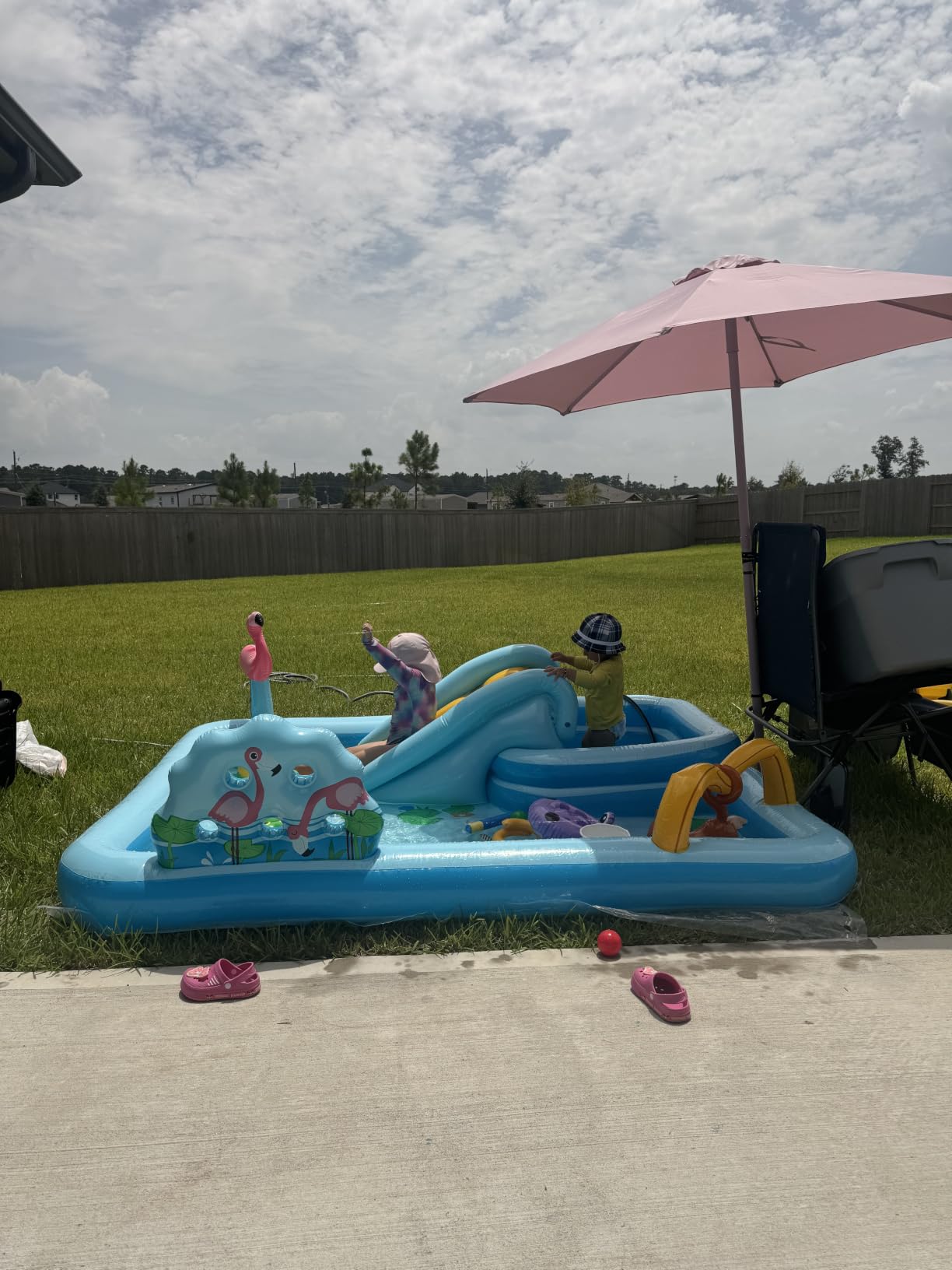 INTEX Jungle Adventure Inflatable Water Slide Park & Kiddie Swimming Pool, 57161EP - Blow Up Play Center with Sprinkler & Fun Games for Kids Ages 2 and Up customer photo 2