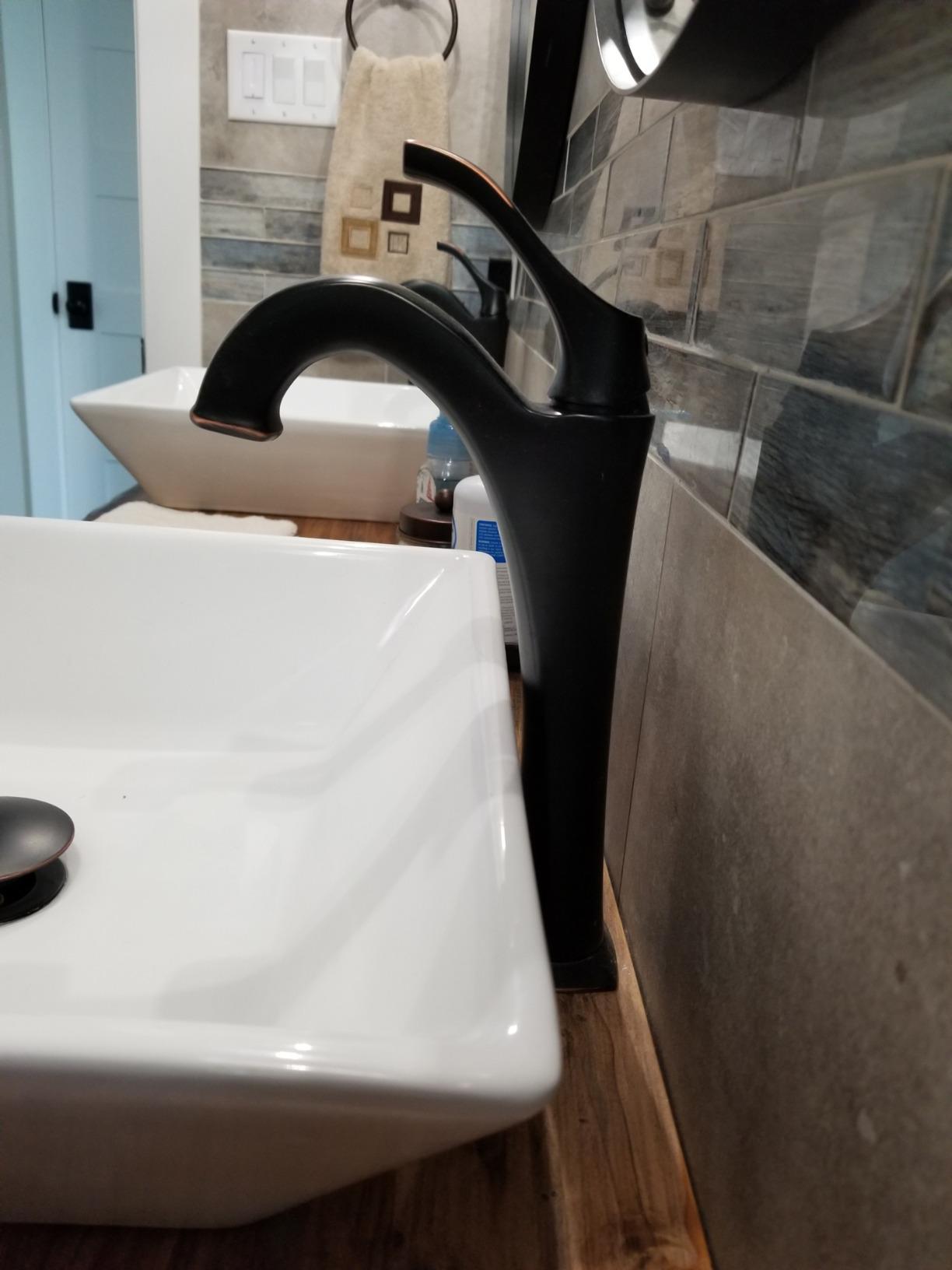 Kraus KVF-1200BG Arlo Brushed Gold Tall Vessel Bathroom Faucet with Pop-Up Drain customer photo 1