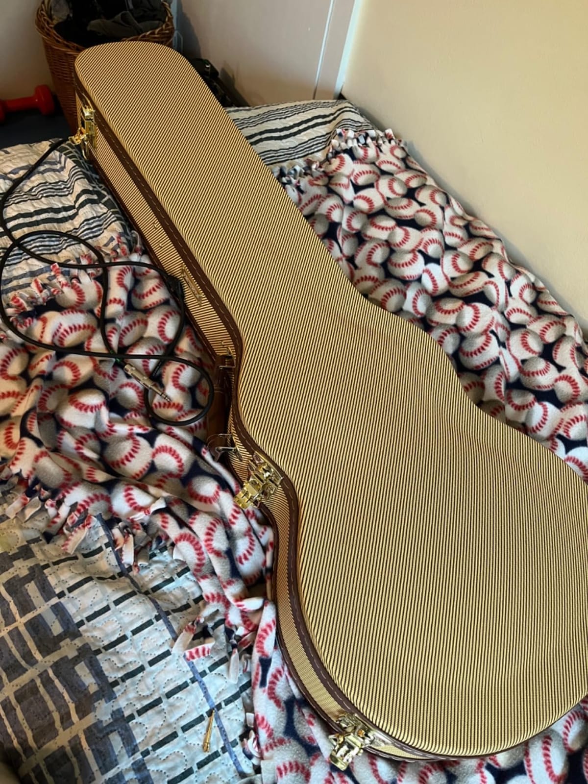 Crossrock Hardshell Arch Top wood case fits SG Electric Guitars-Vinyl Tweed (CRW600SGTW) customer photo 2