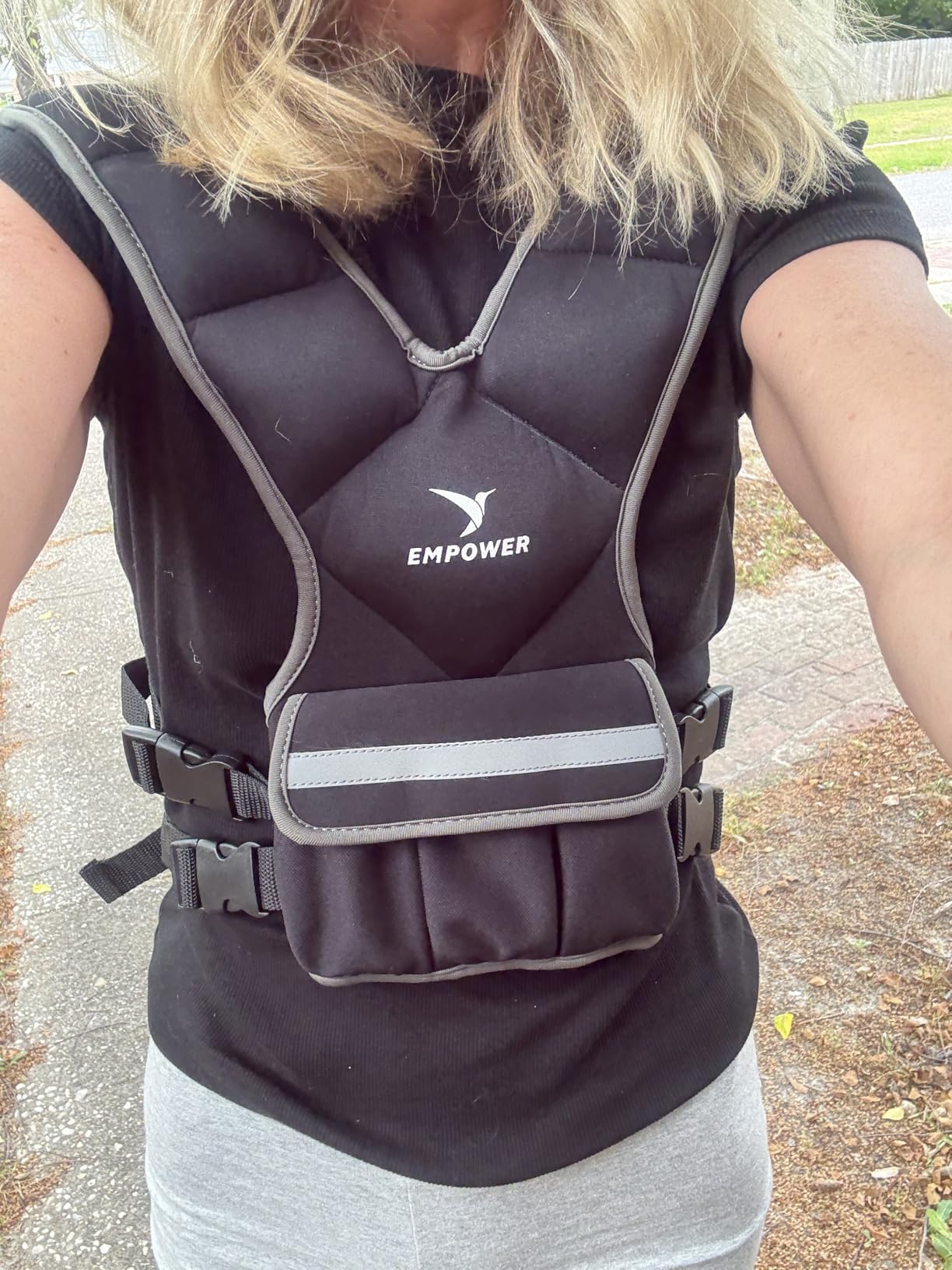 EMPOWER Weighted Vest for Women with Reflective Strips - Fixed 8lbs, Adjustable 4-10lbs (4 in1) or Adjustable10-16lbs (4 in 1), Strengthen Muscles, Boost Bone Health, and Burn More Calories for Workout - Rucking Vest customer photo 1