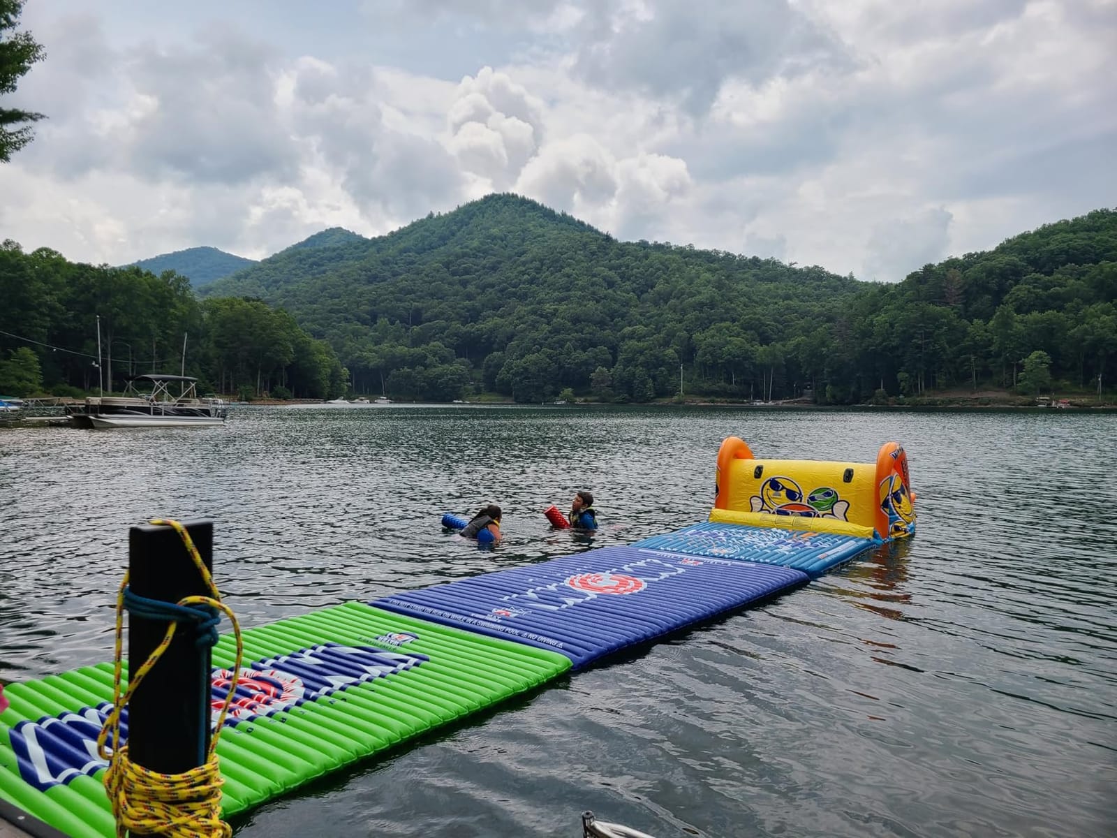 WOW Sports Giant Inflatable Floating Water Slide - 2 Lanes - 9 ft - Hi-Vis Graphics - Kids & Adults | Floats in the pool and locks to the wall customer photo 2