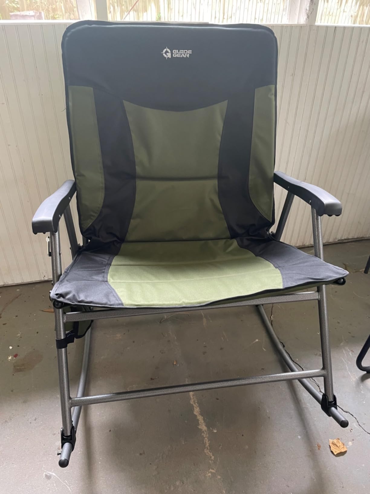 Guide Gear XXL Oversized Rocking Camping Chair, Heavy-Duty 600 lb Capacity Portable Folding Outdoor Camp Rocker Chairs for Adults Hunter Green/Black customer photo 2