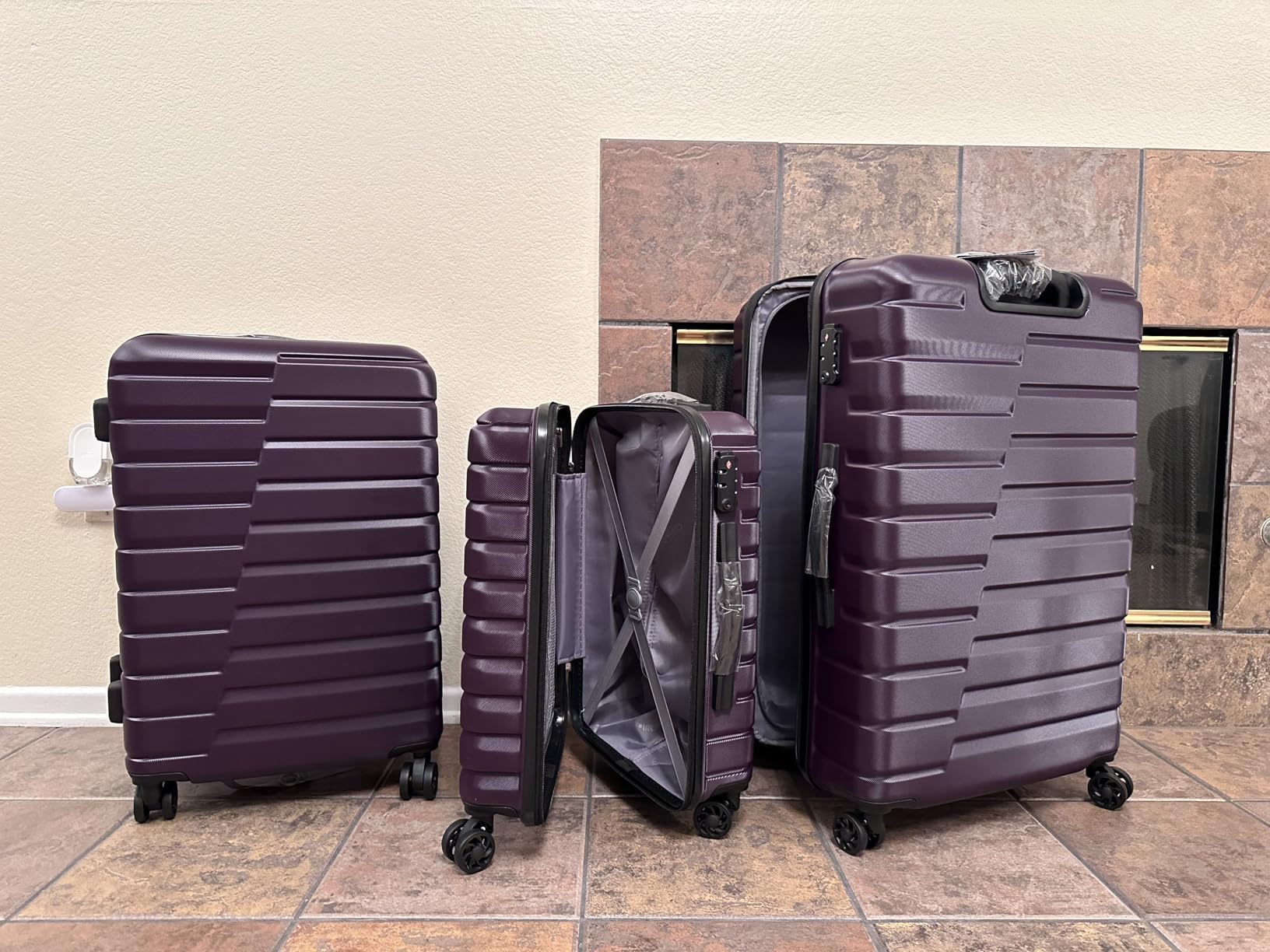 Coolife Luggage Sets, 3 Piece Hard Shell Suitcase Set with Spinner Wheels, Expandable Large Checked Luggage, Lightweight Rolling Carry On with TSA Lock Teal Blue customer photo 1