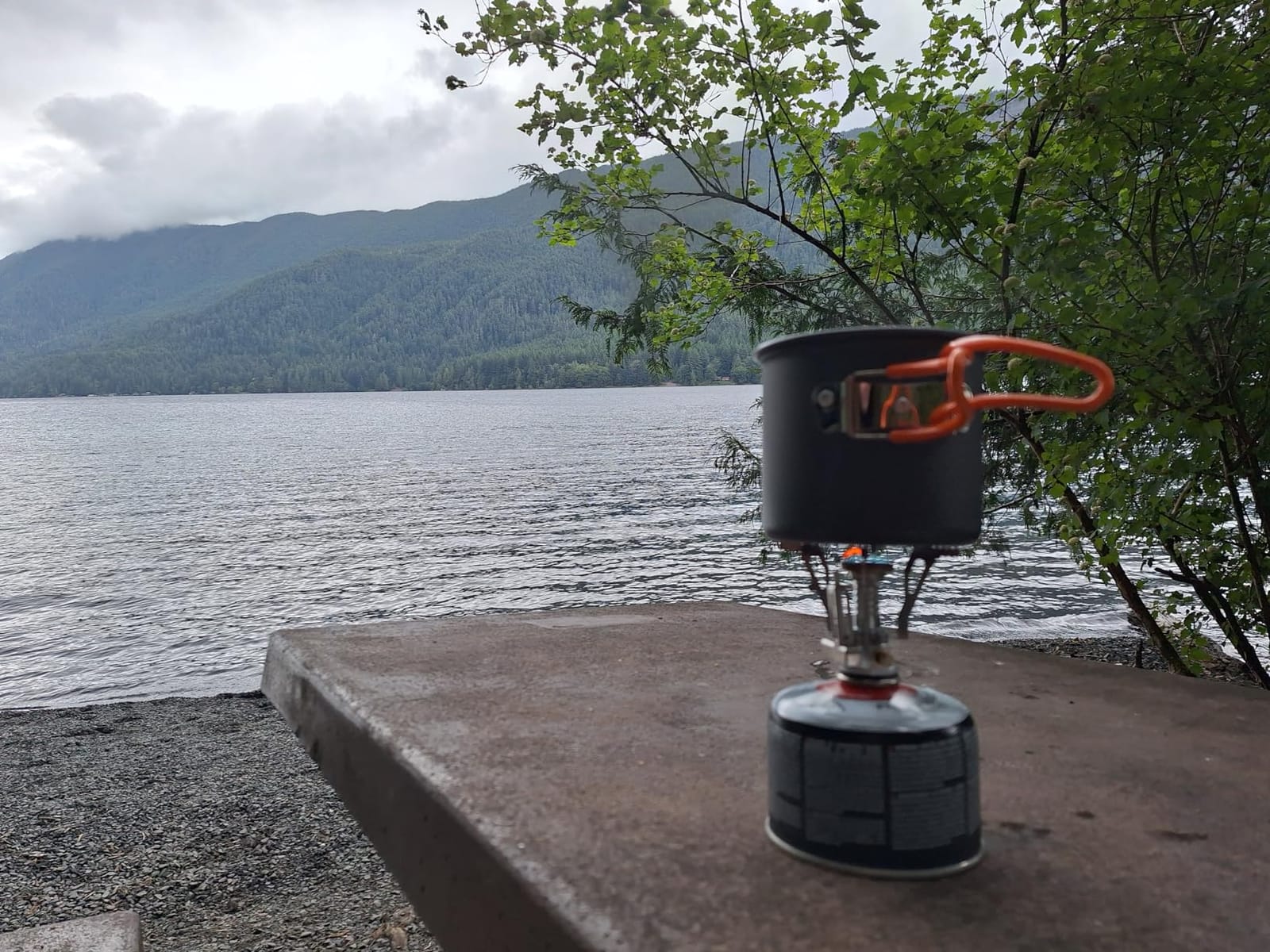Odoland 6pcs Camping Cookware Mess Kit with Lightweight Pot, Stove, Spork and Carry Mesh Bag, Great for Backpacking Outdoor Camping Hiking and Picnic customer photo 2