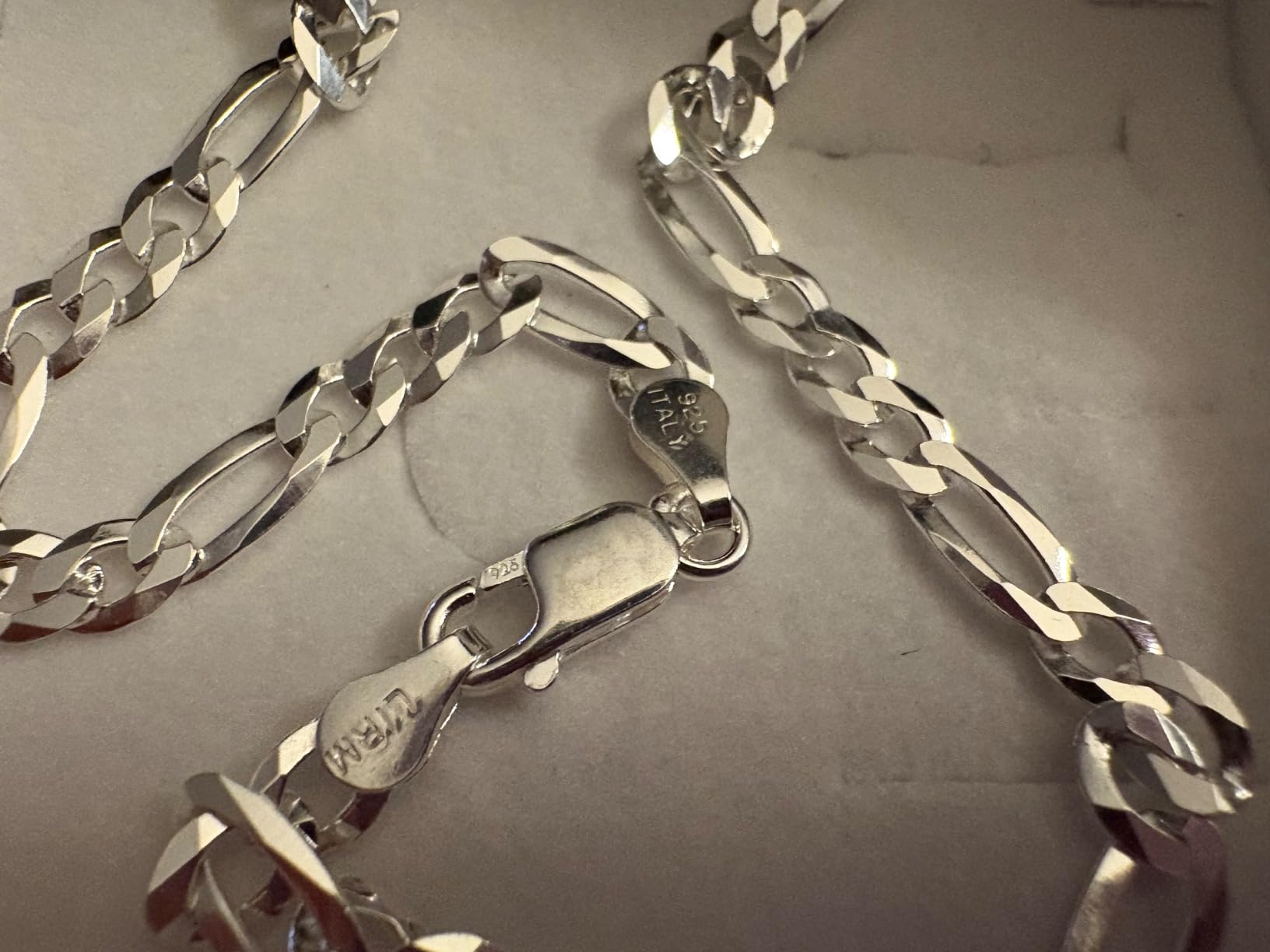 Italian 925 Sterling Silver 5mm Figaro Chain Necklace Men Women customer photo 1
